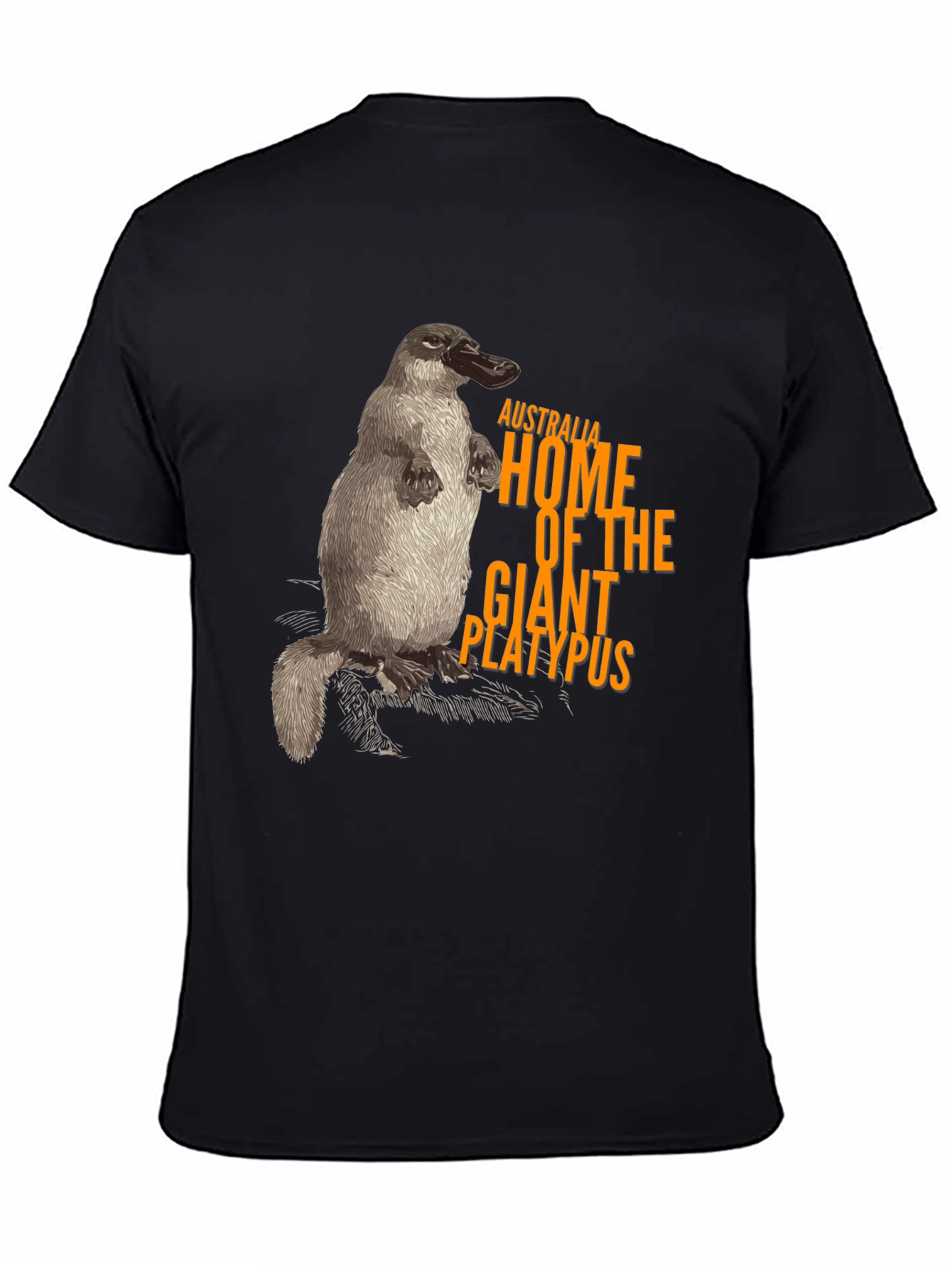 Black Australia Giant Platypus Graphic Tee - Black view 4