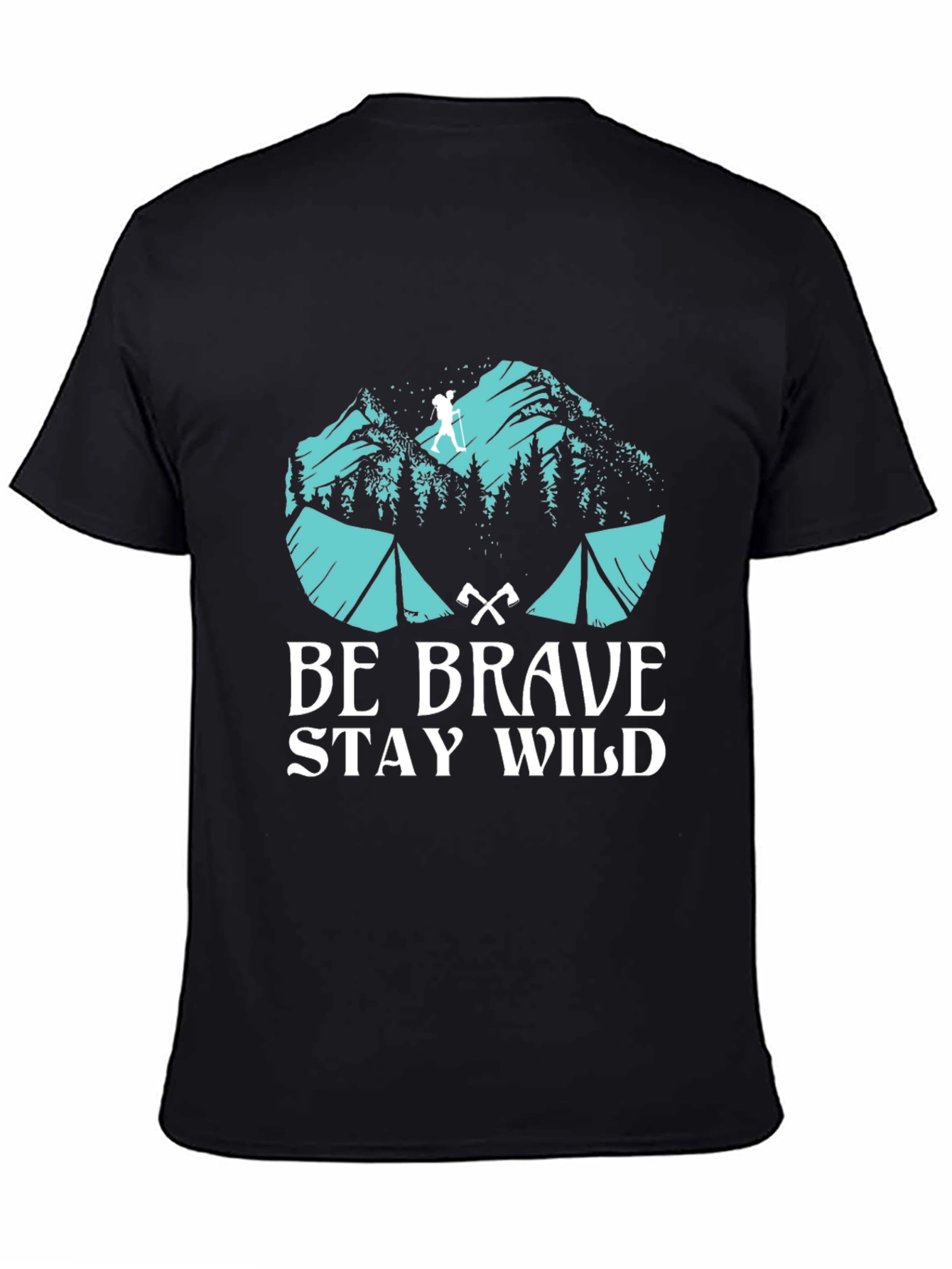 Black Be Brave Stay Wild Graphic T-Shirt view 4