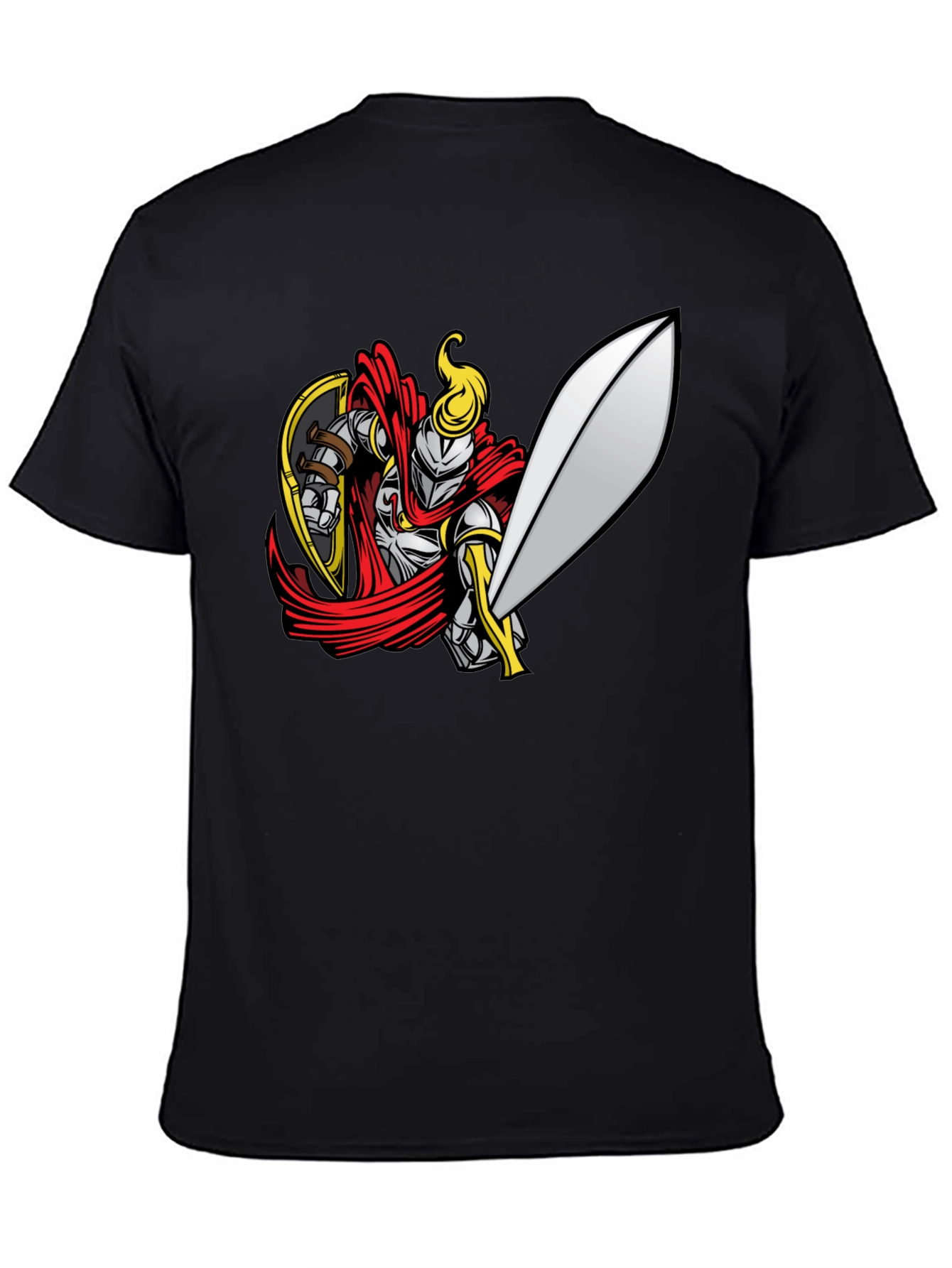 Black Knight Graphic Tee - Black Cotton T-Shirt view 4