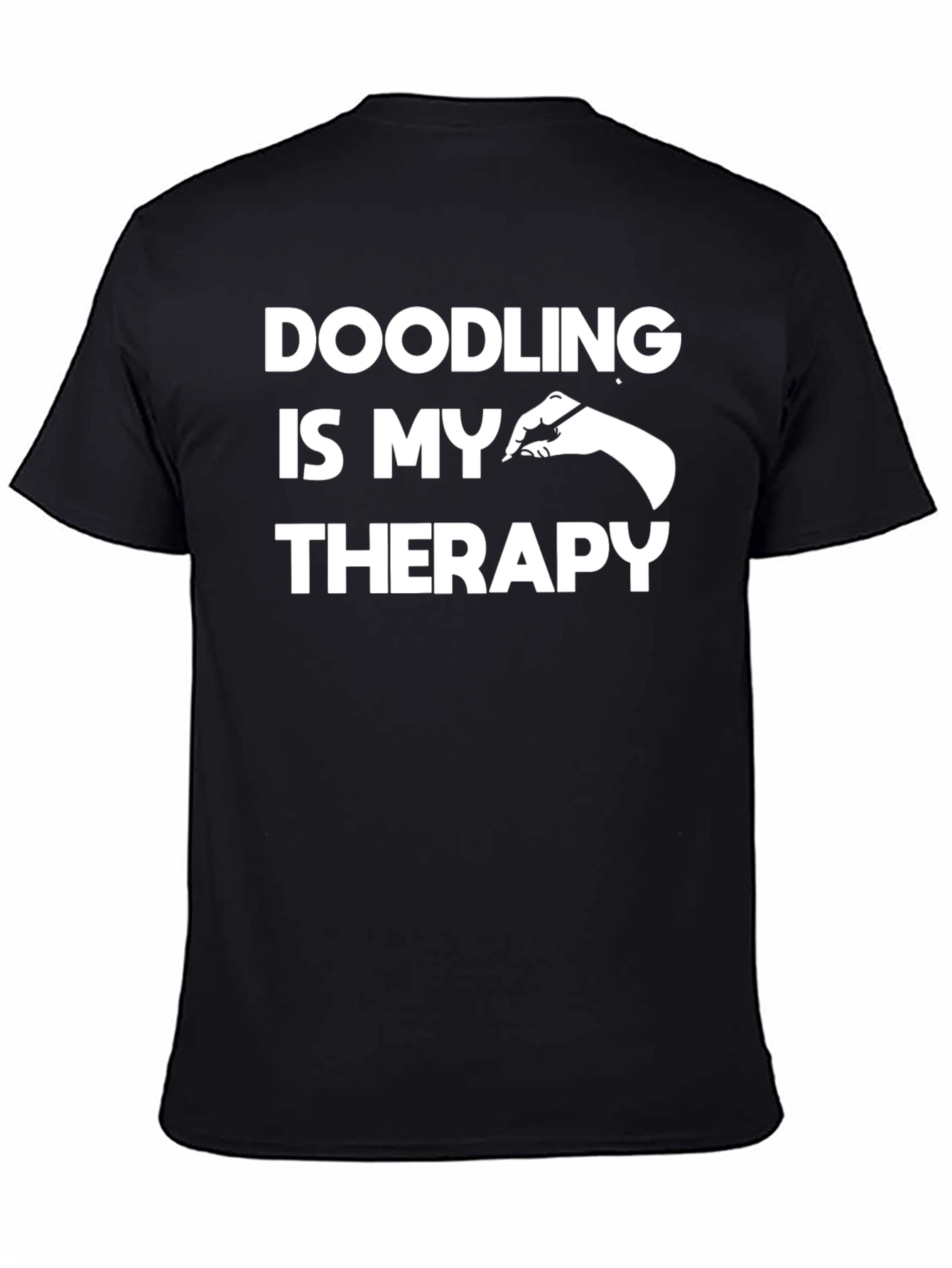 Black Doodling is My Therapy T-Shirt - Artistic Creativity Tee view 4