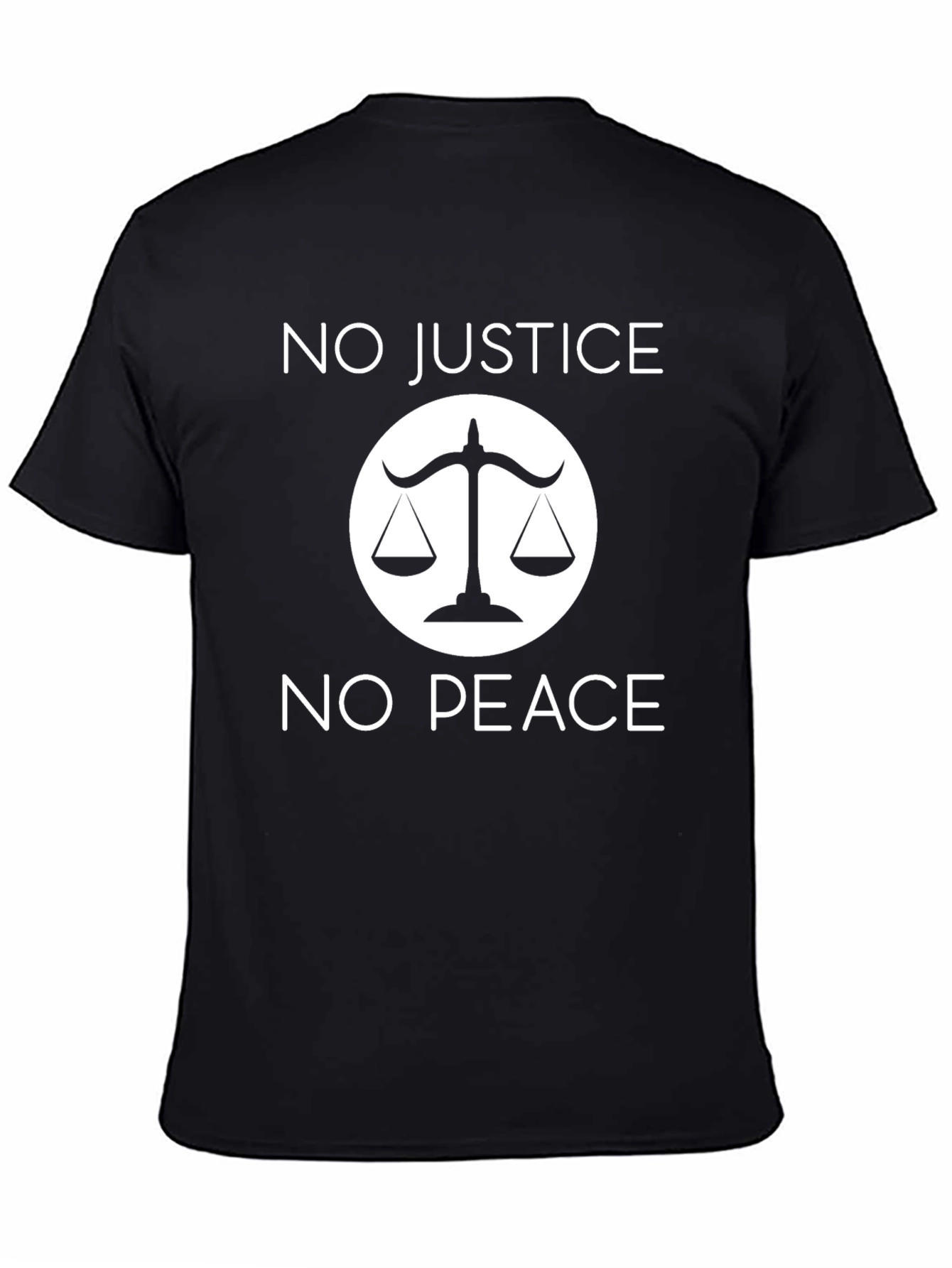 Black No Justice No Peace Graphic Tee - Social Justice T-Shirt view 4