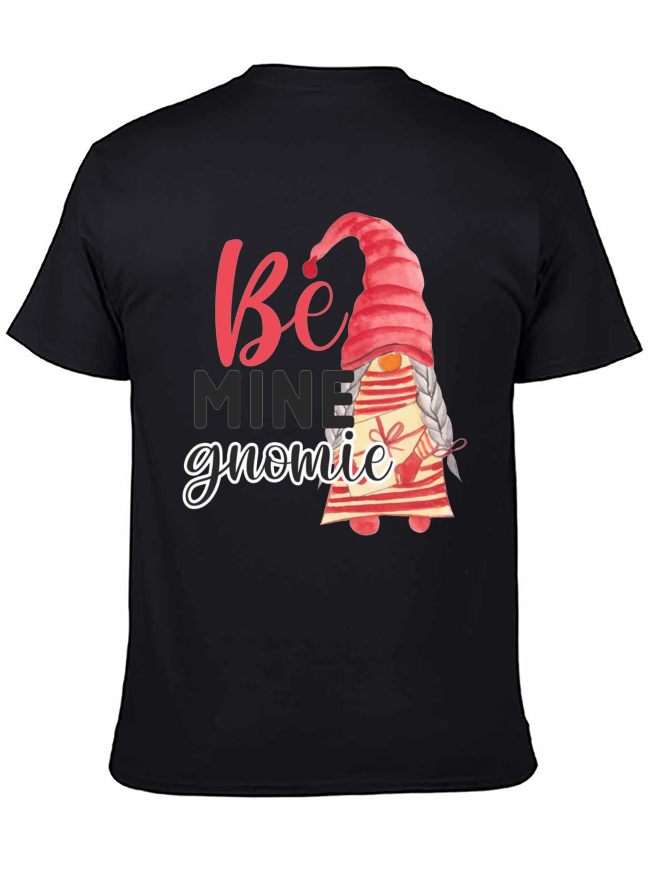 Black Be Mine Gnomie Valentine's Day T-Shirt view 4