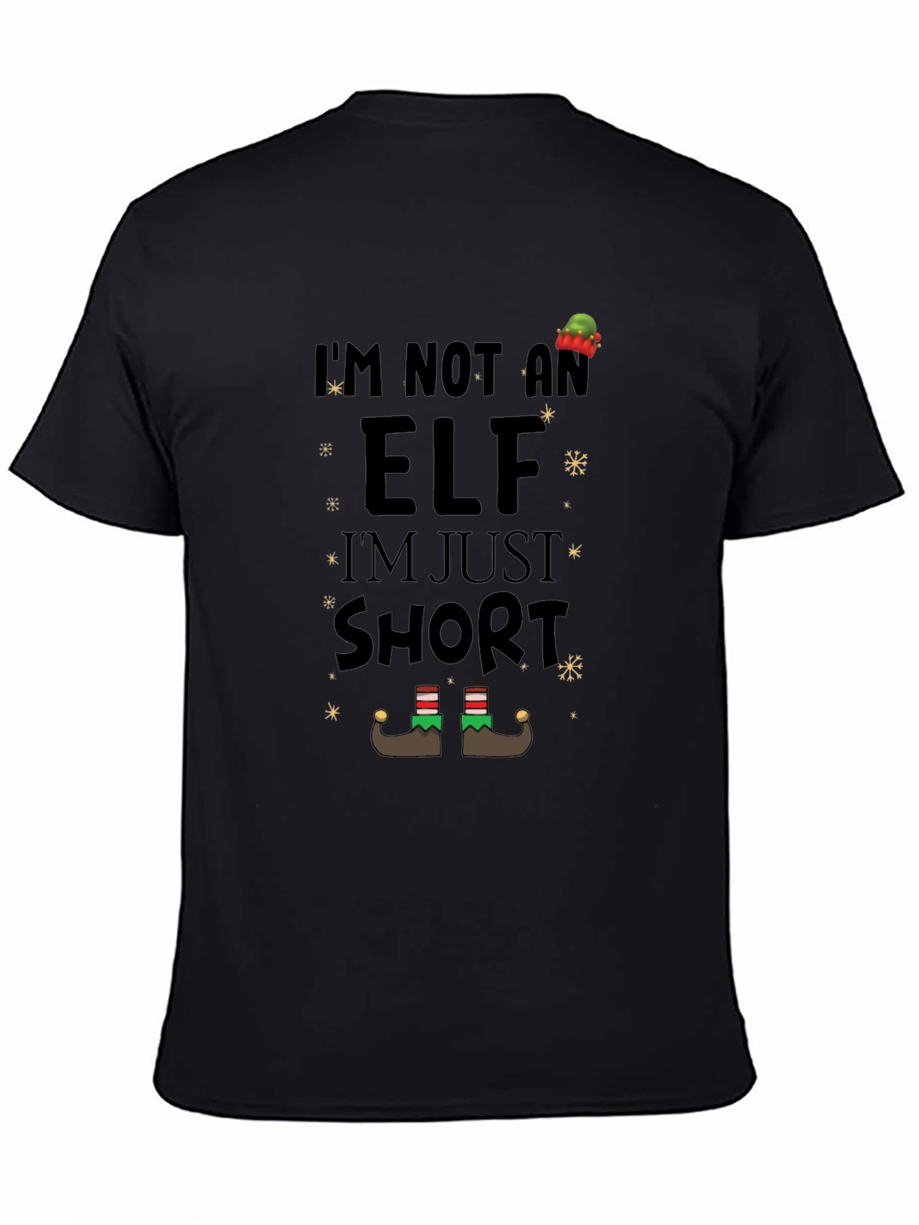 Black I'm Not an Elf, I'm Just Short T-Shirt view 4