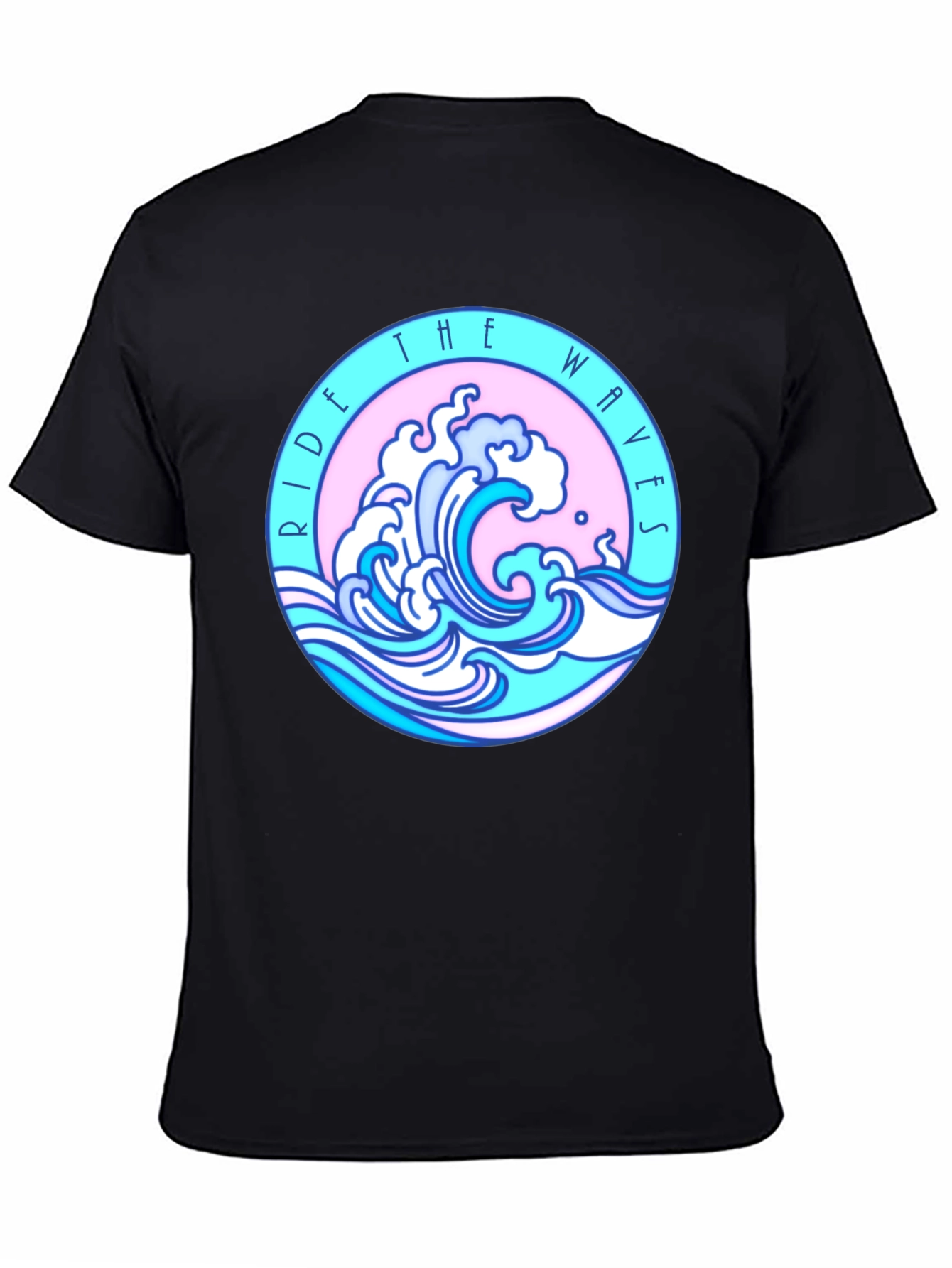 Black Ride The Waves Black Graphic Tee view 4
