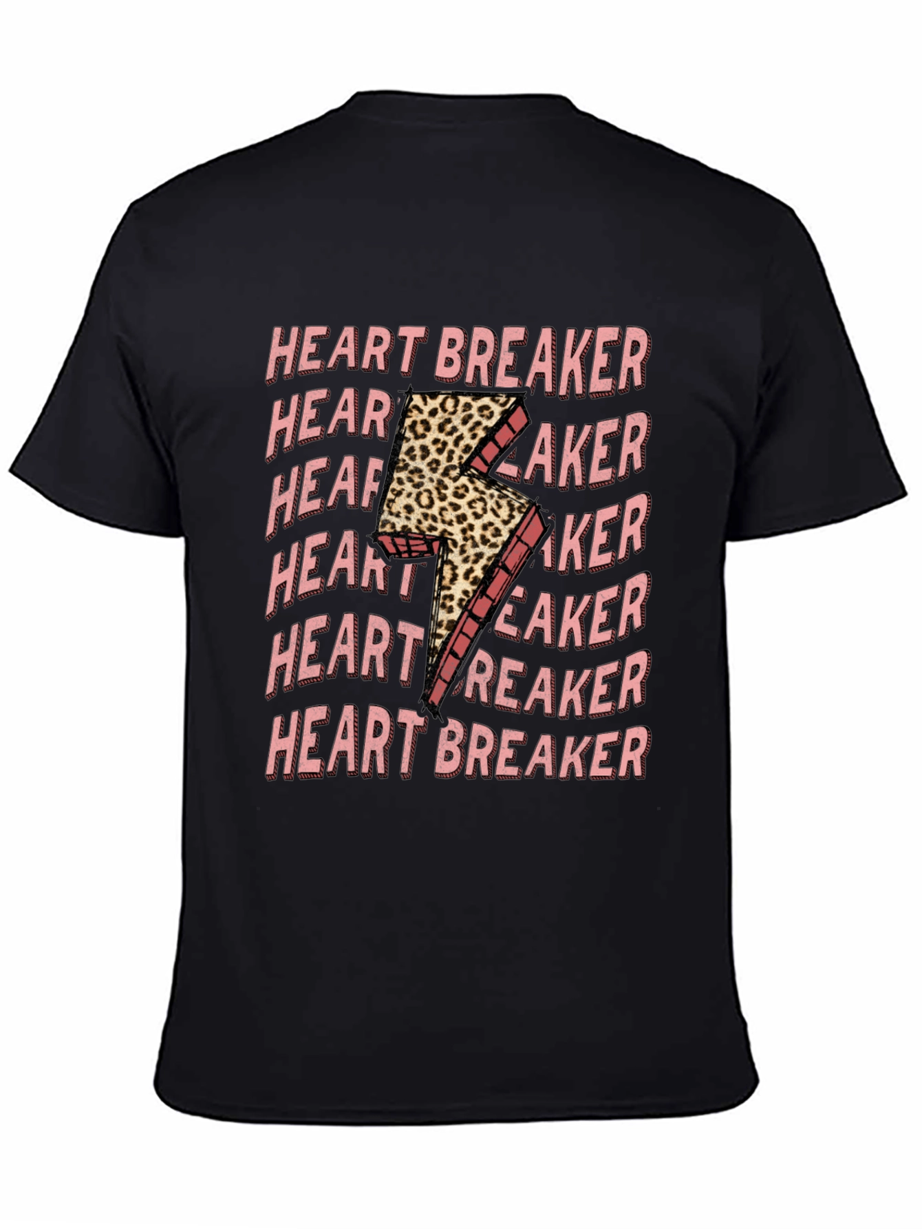 Black Heartbreaker Leopard Bolt Graphic Tee view 4
