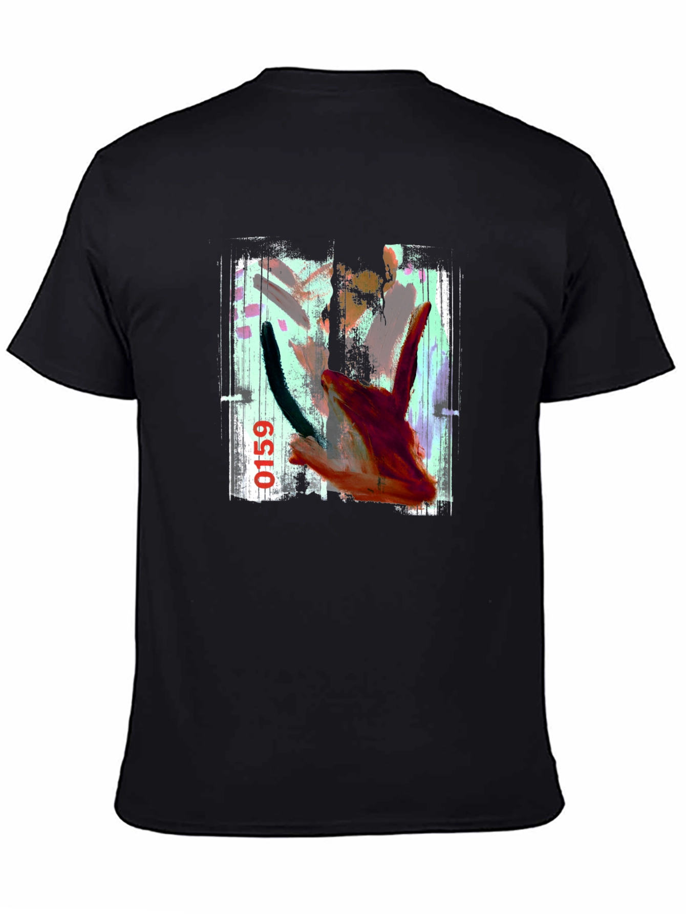 Black Abstract Art Black T-Shirt view 4