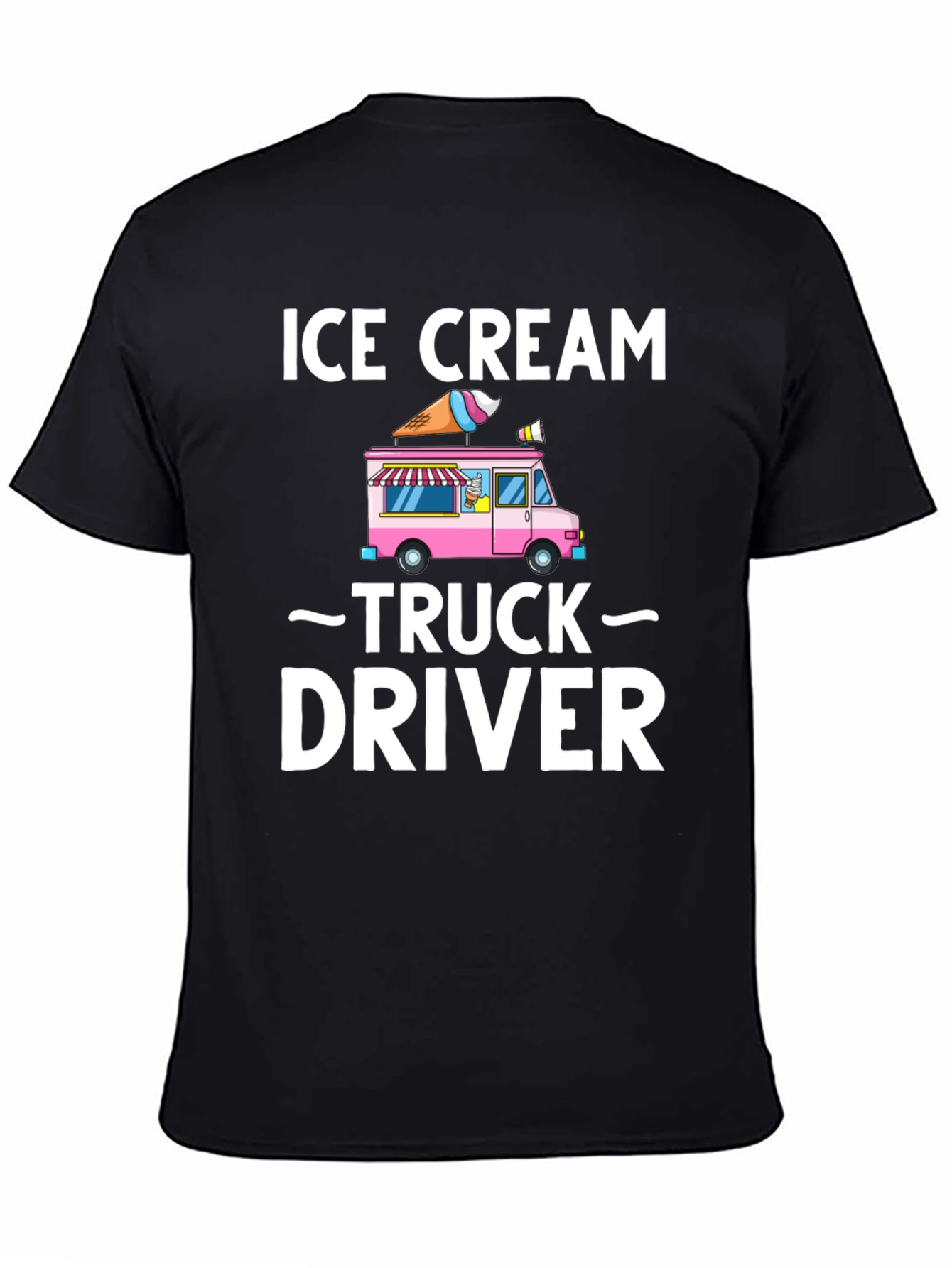 Black Ice Cream Truck Driver T-Shirt - Novelty Graphic Tee view 4