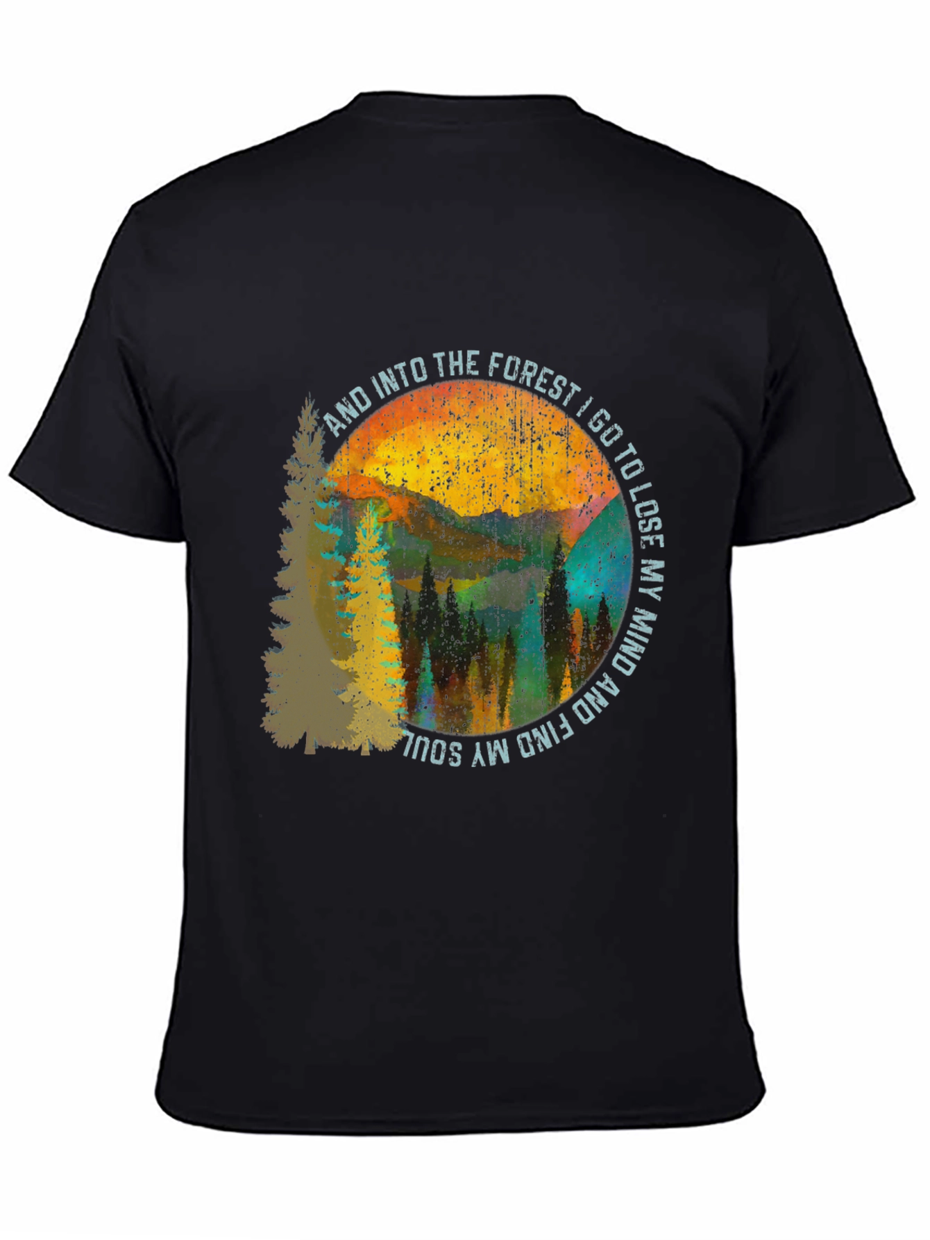 Black Into the Forest Graphic Tee - Unisex view 4