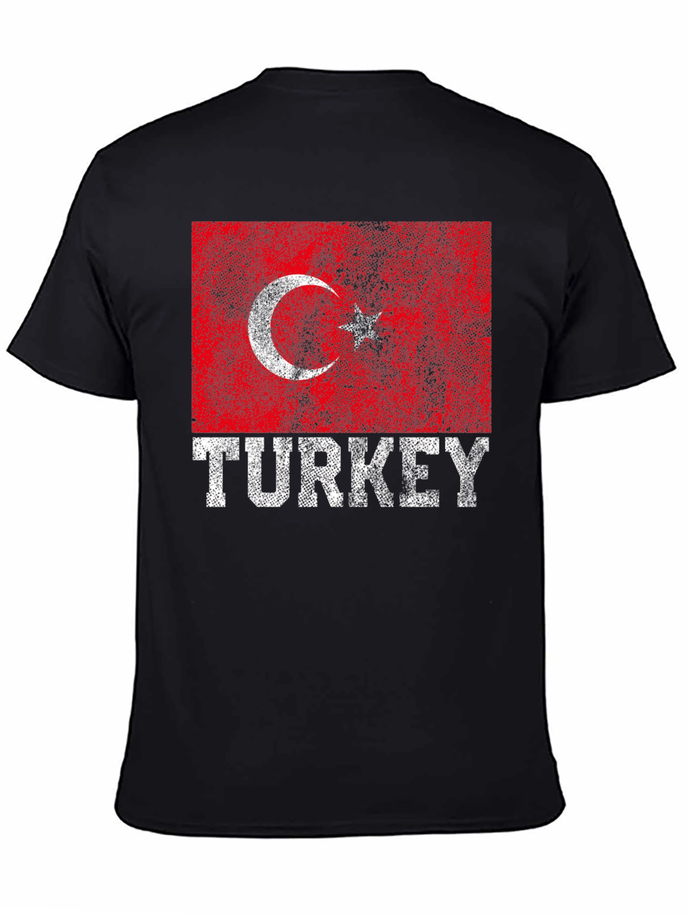 Black Turkey Flag T-Shirt - Distressed Graphic Tee view 4