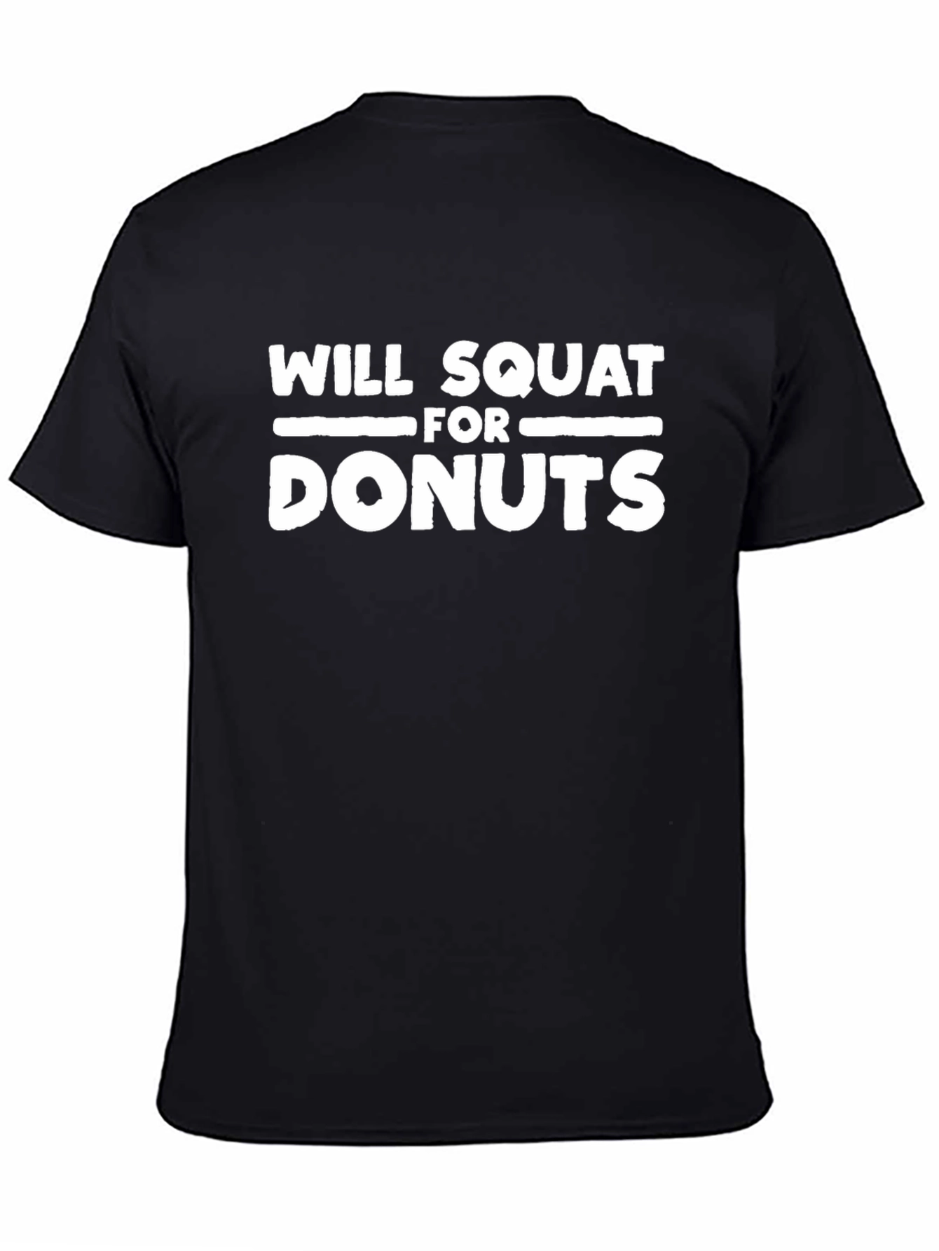 Black Will Squat For Donuts Men's Graphic Tee view 4