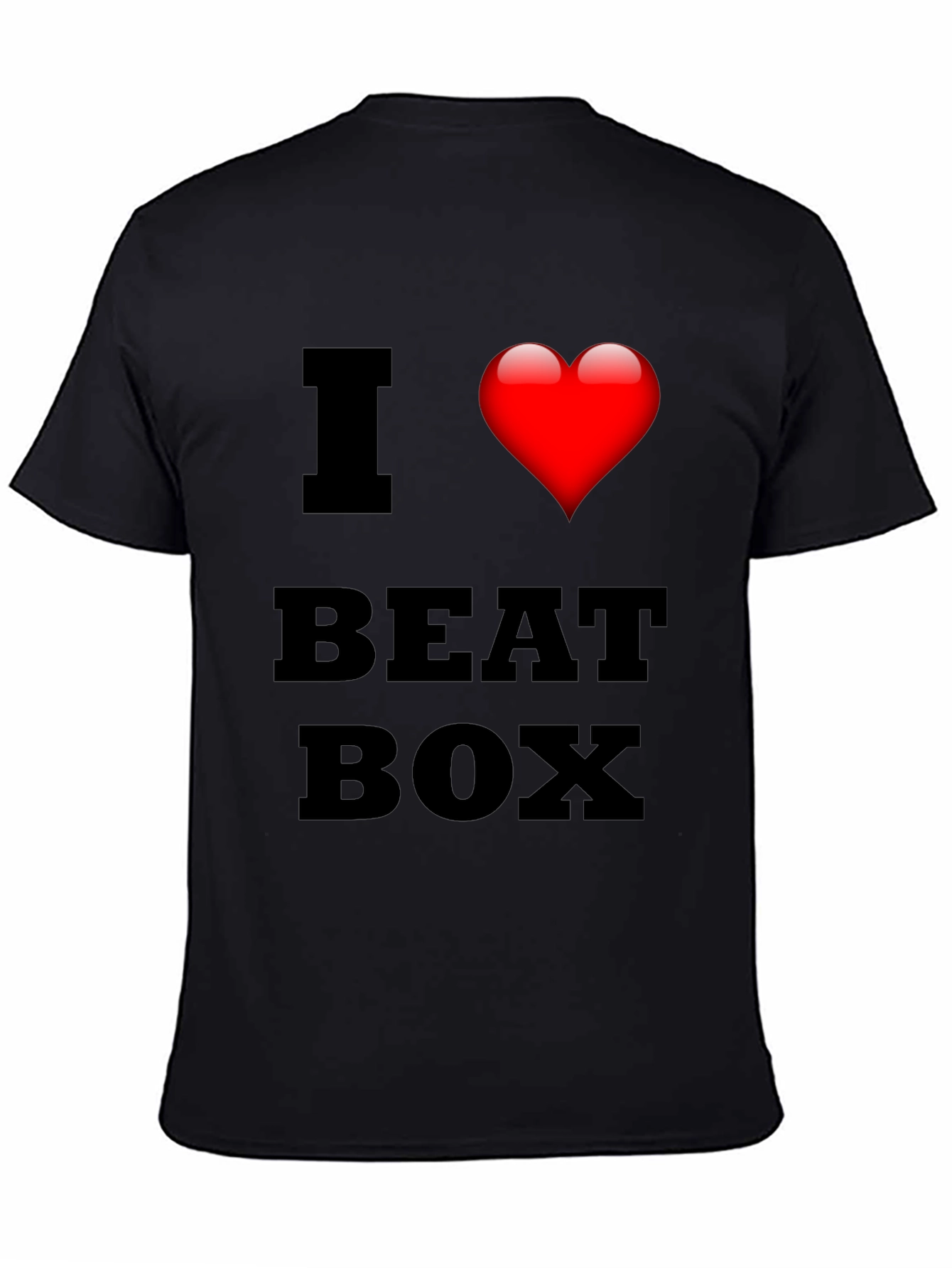 Black I Heart Beat Box Graphic Tee - Stylish Music Lover T-Shirt view 4