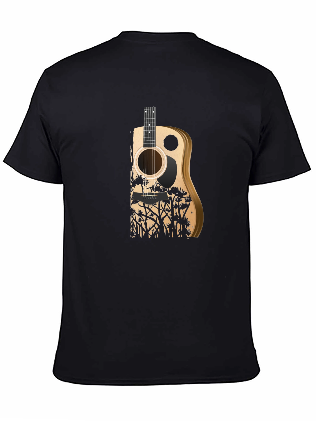 Black Guitar Nature Graphic Tee view 4
