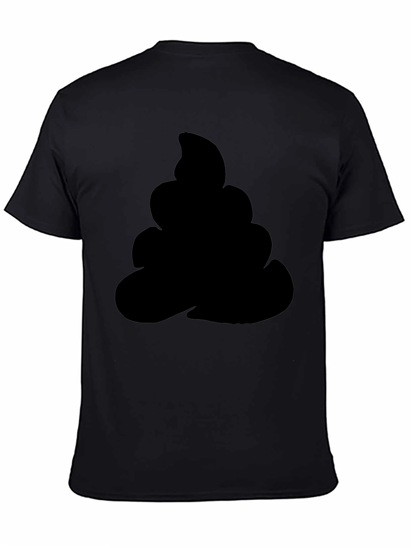 Black Novelty Black T-Shirt with Emoji Poop Design view 4