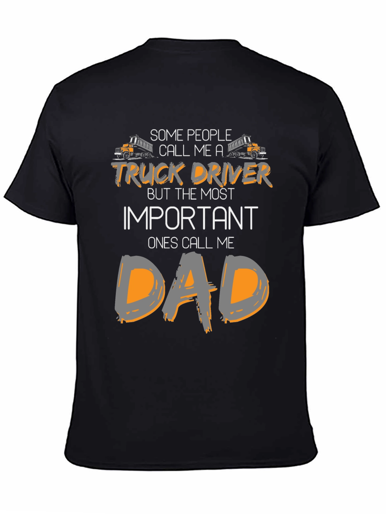 Black Truck Driver Dad T-Shirt - Funny Father's Day Gift view 4
