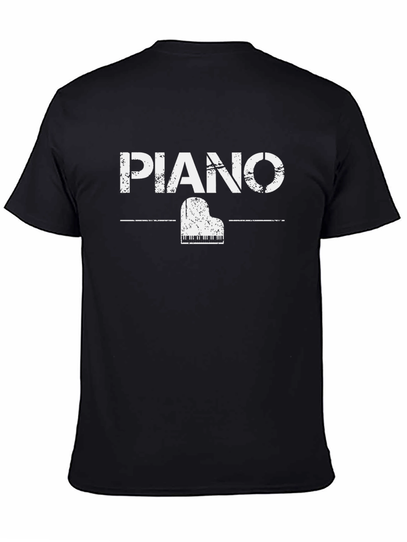 Black Piano Graphic Tee - Music Lover's T-Shirt view 4