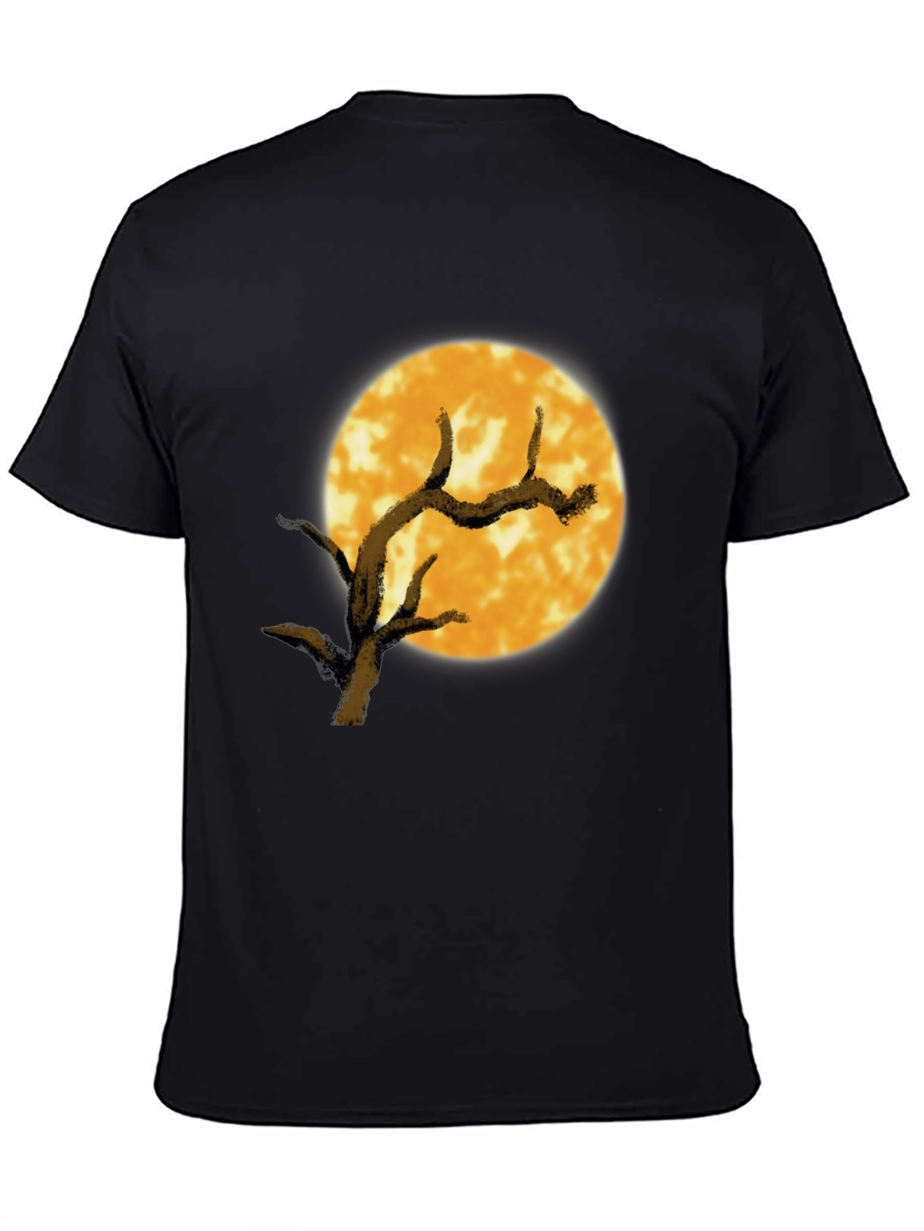Black Full Moon Tree Graphic Tee - Black view 4