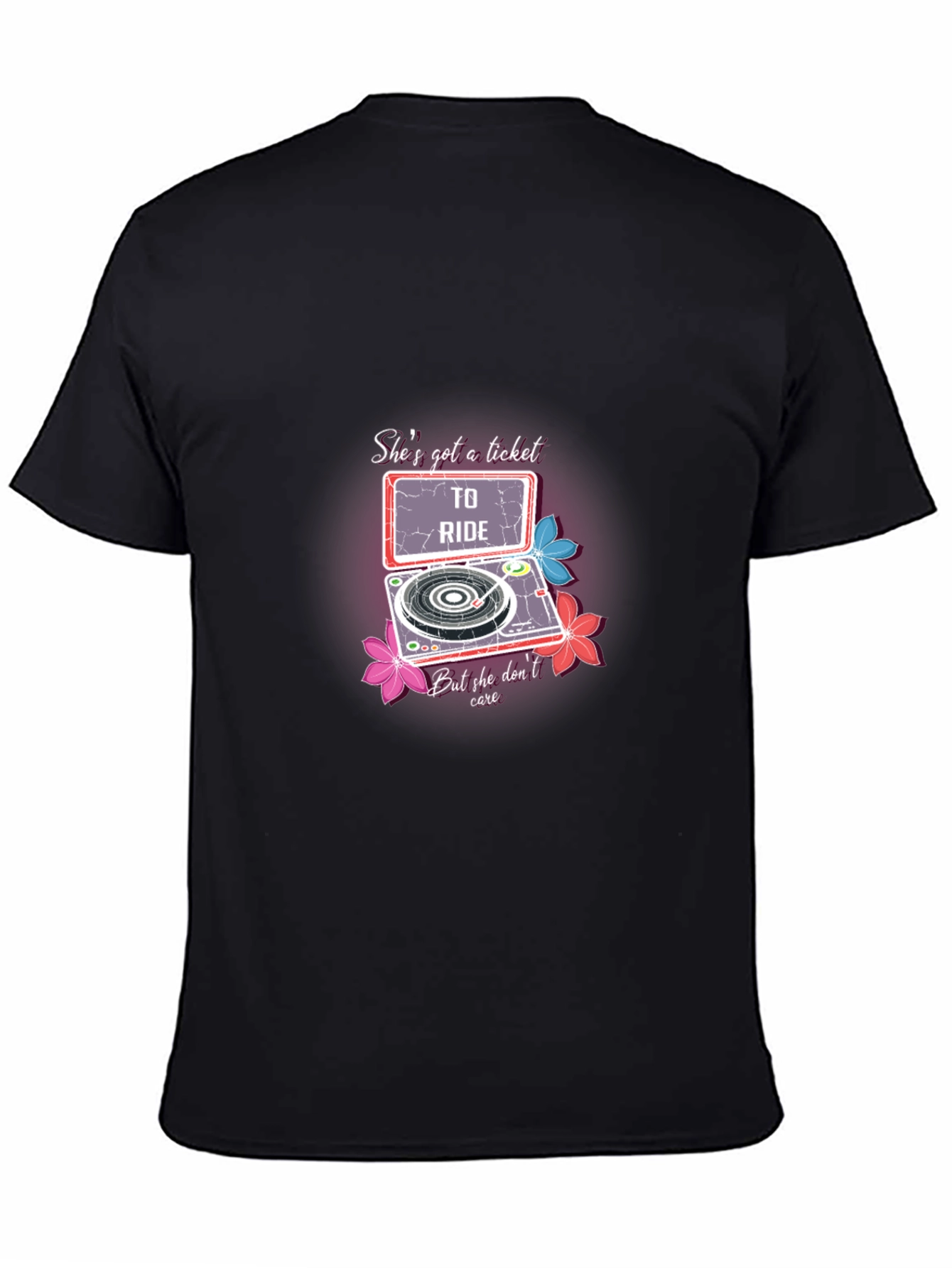 Black She's Got a Ticket to Ride Graphic T-Shirt view 4