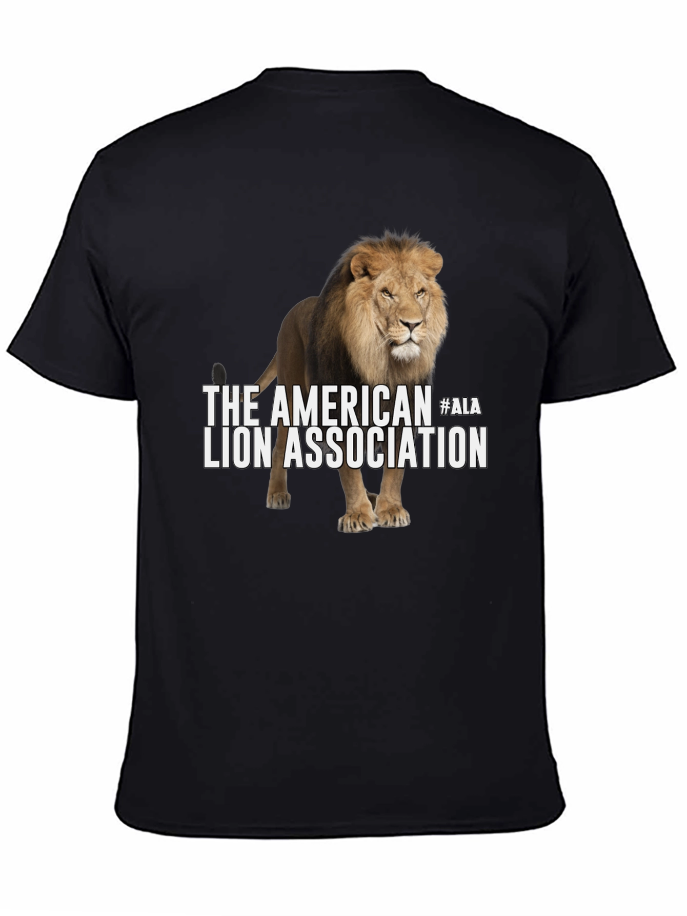 Black American Lion Association Graphic T-Shirt view 4