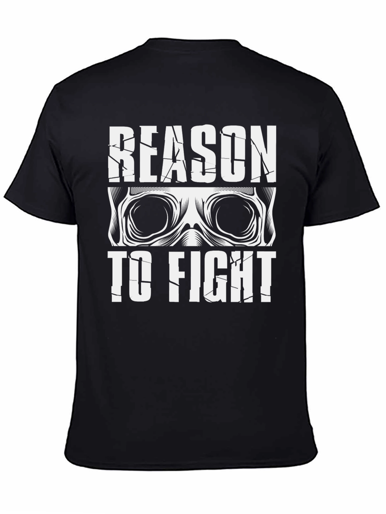 Black Reason To Fight Skull Graphic Tee - Black view 4