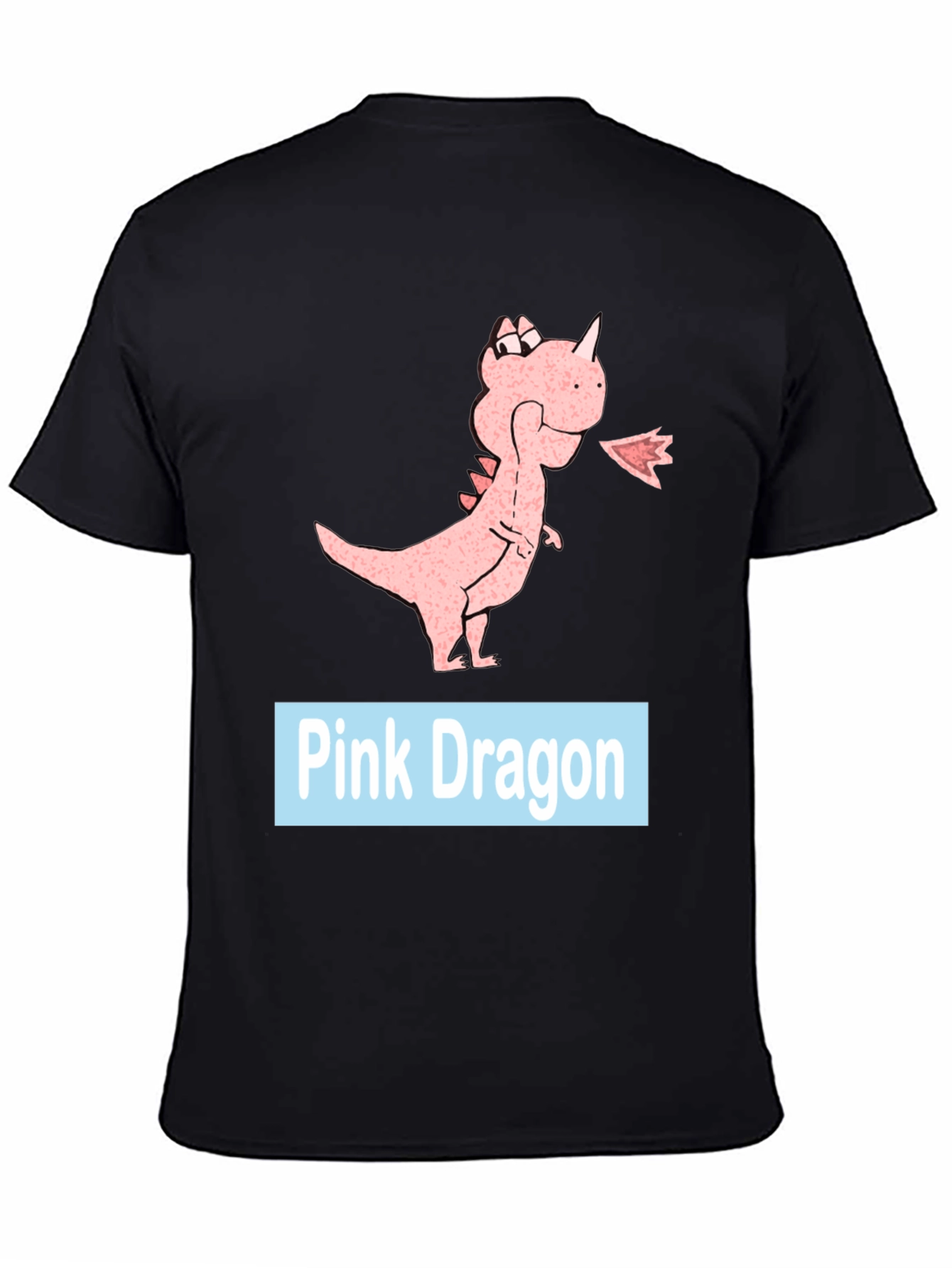 Black Pink Dragon Graphic Tee - Casual Black T-Shirt view 4