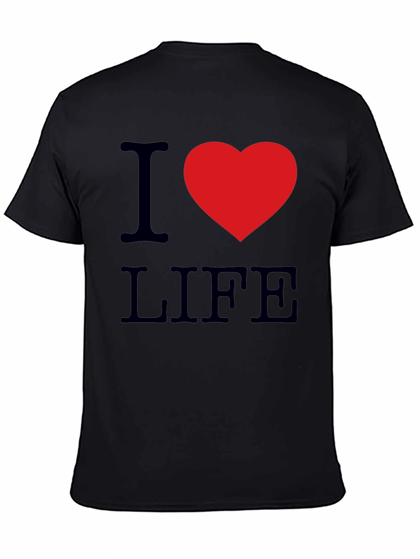 Black I Love Life Graphic Tee - Soft Cotton Comfort view 4