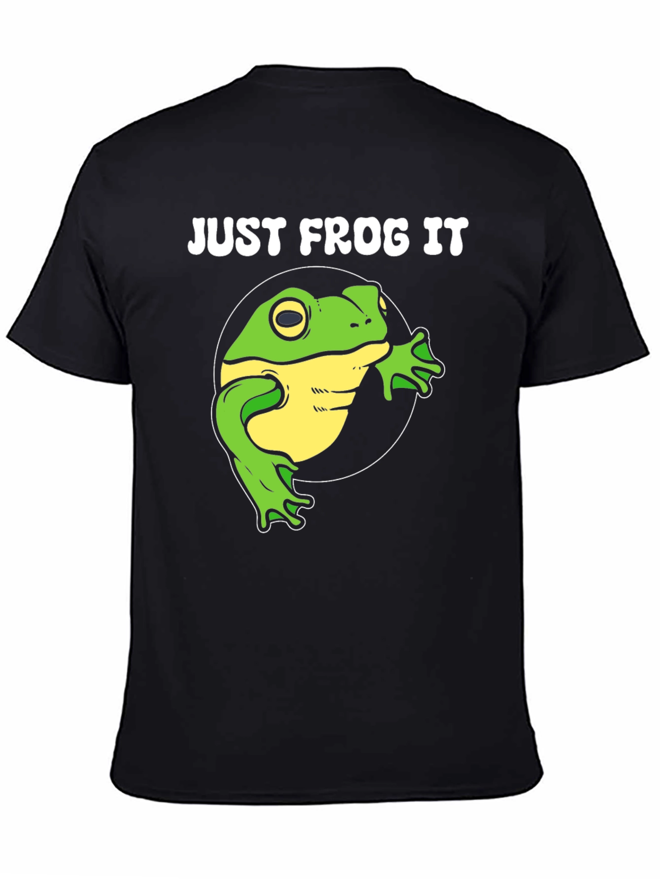 Black Just Frog It T-Shirt - Funny Animal Tee view 4