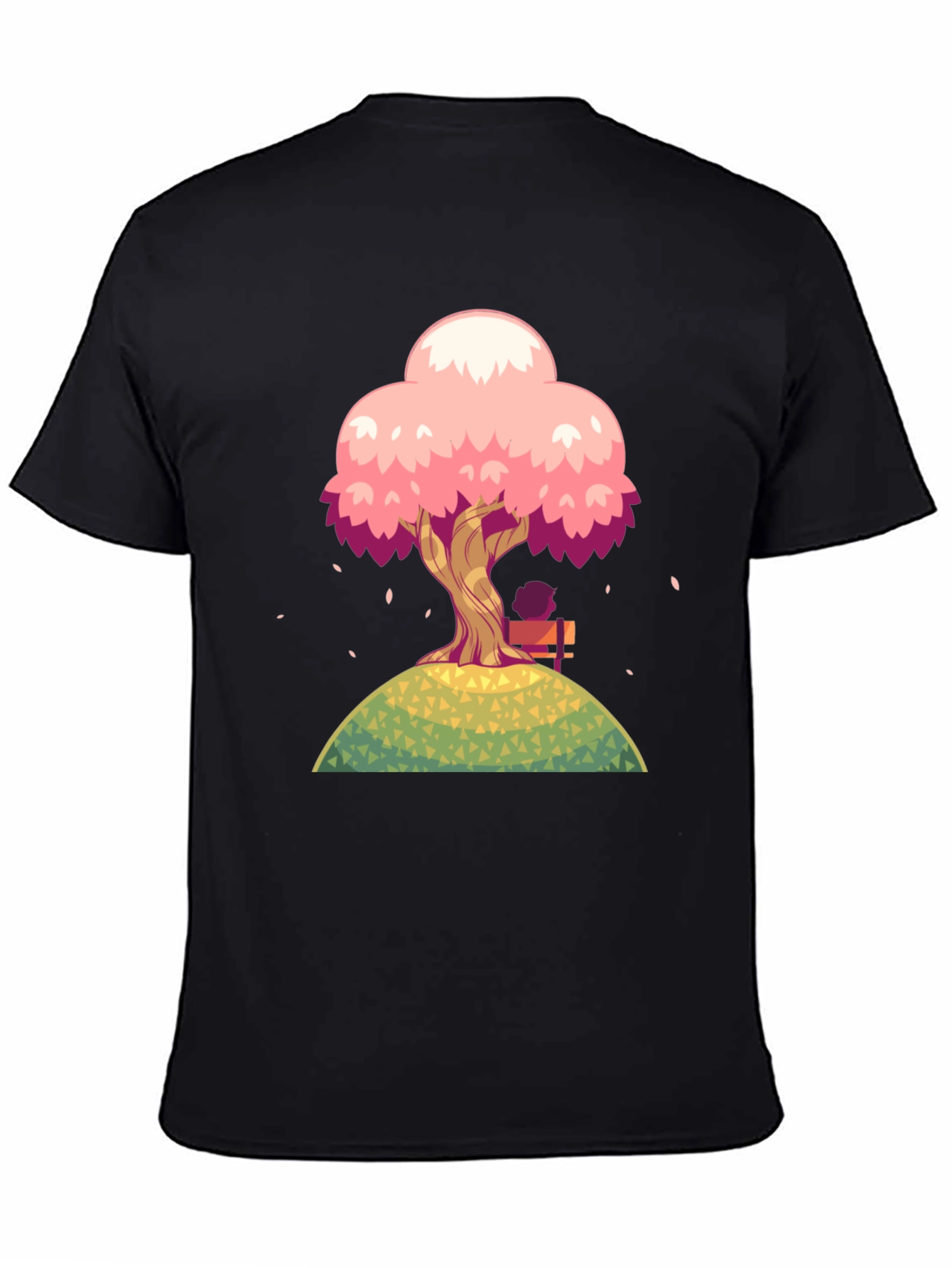 Black Cherry Blossom Tree Graphic T-Shirt view 4