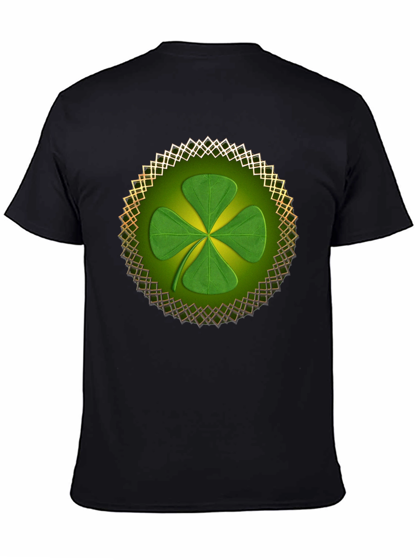 Black Shamrock Clover T-Shirt - St. Patrick's Day view 4