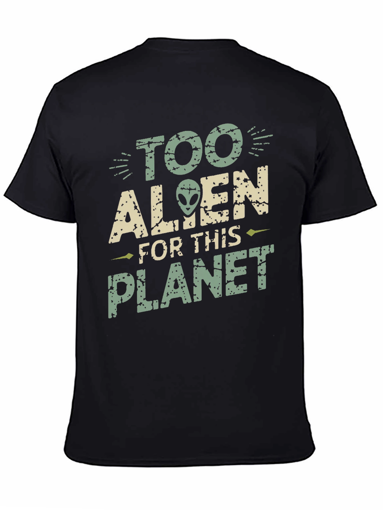 Black Too Alien for This Planet Graphic Tee view 4