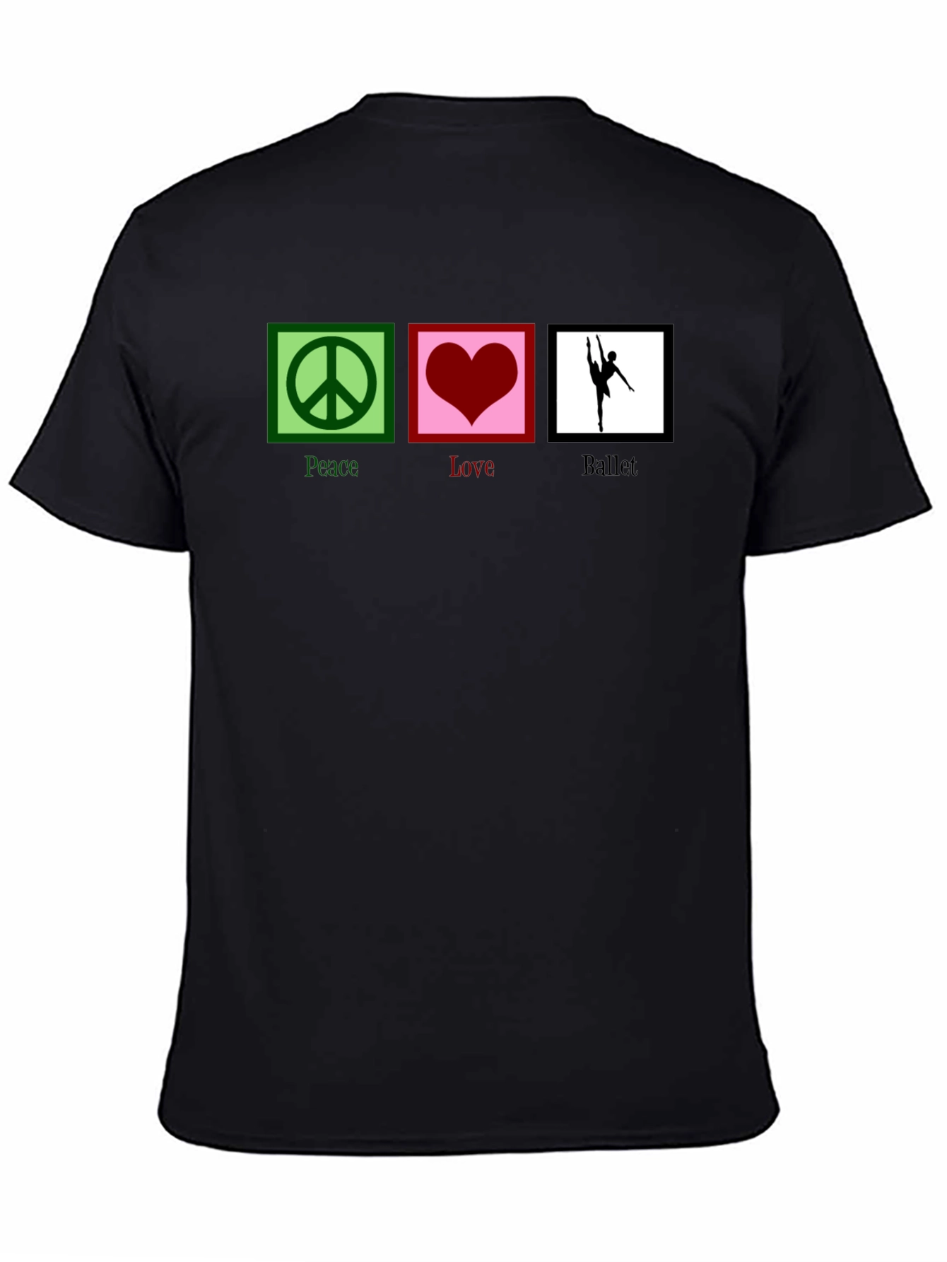 Black Peace Love Ballet Graphic T-Shirt - Black view 4