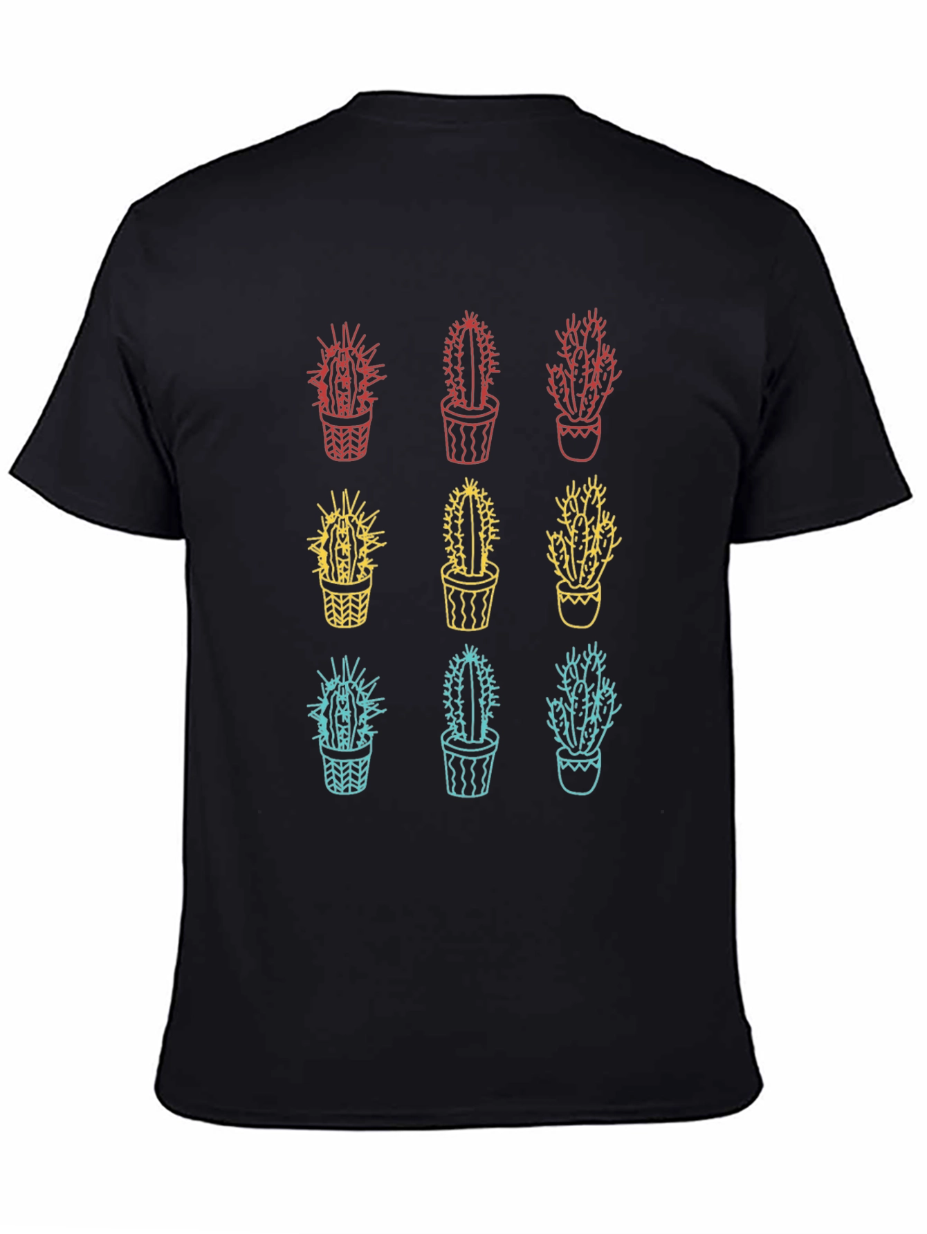 Black Cactus Graphic Tee - Trendy Unisex T-Shirt view 4