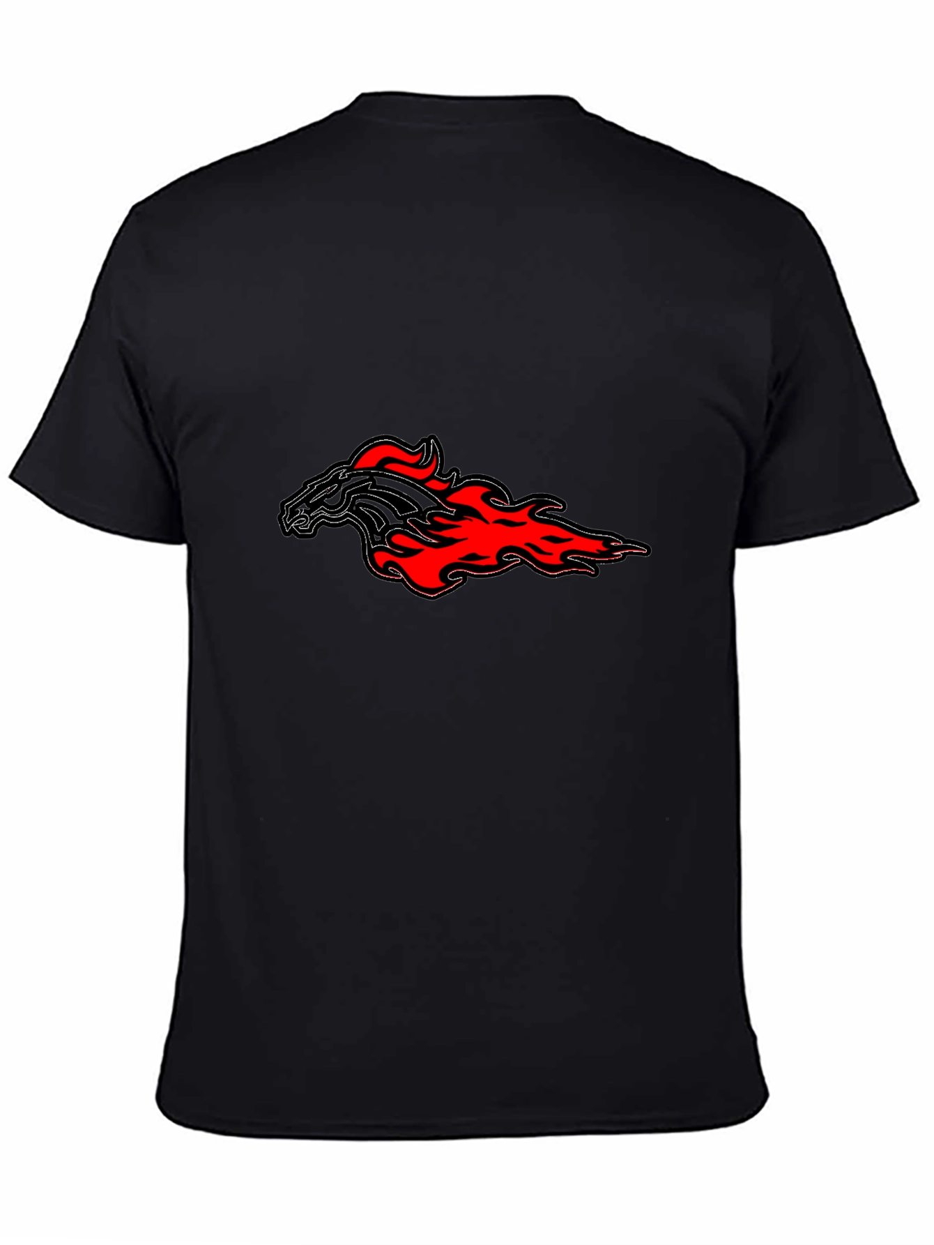 Black Fiery Horse Graphic Tee - Black view 4