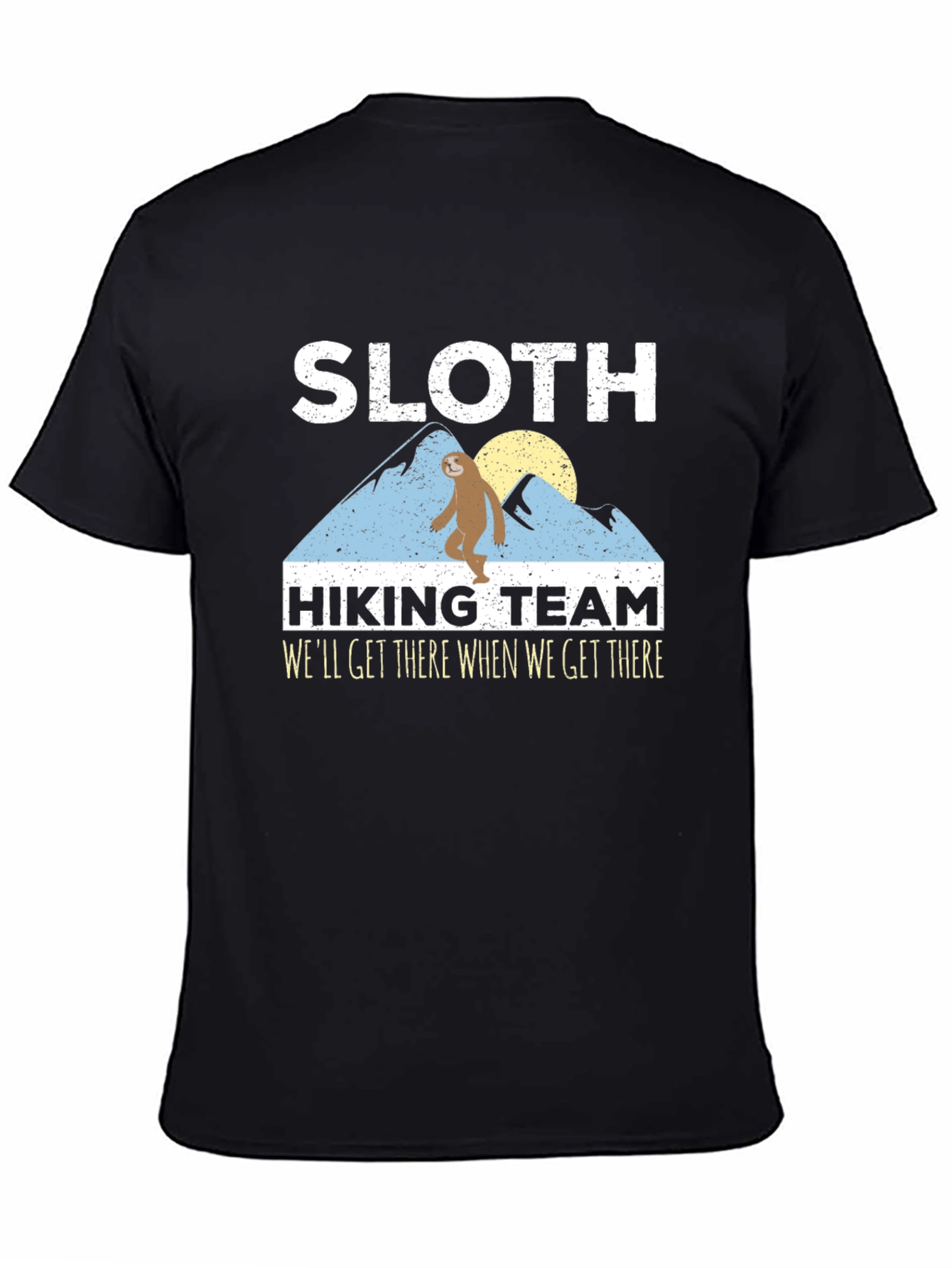 Black Sloth Hiking Team T-Shirt - Funny Graphic Tee view 4