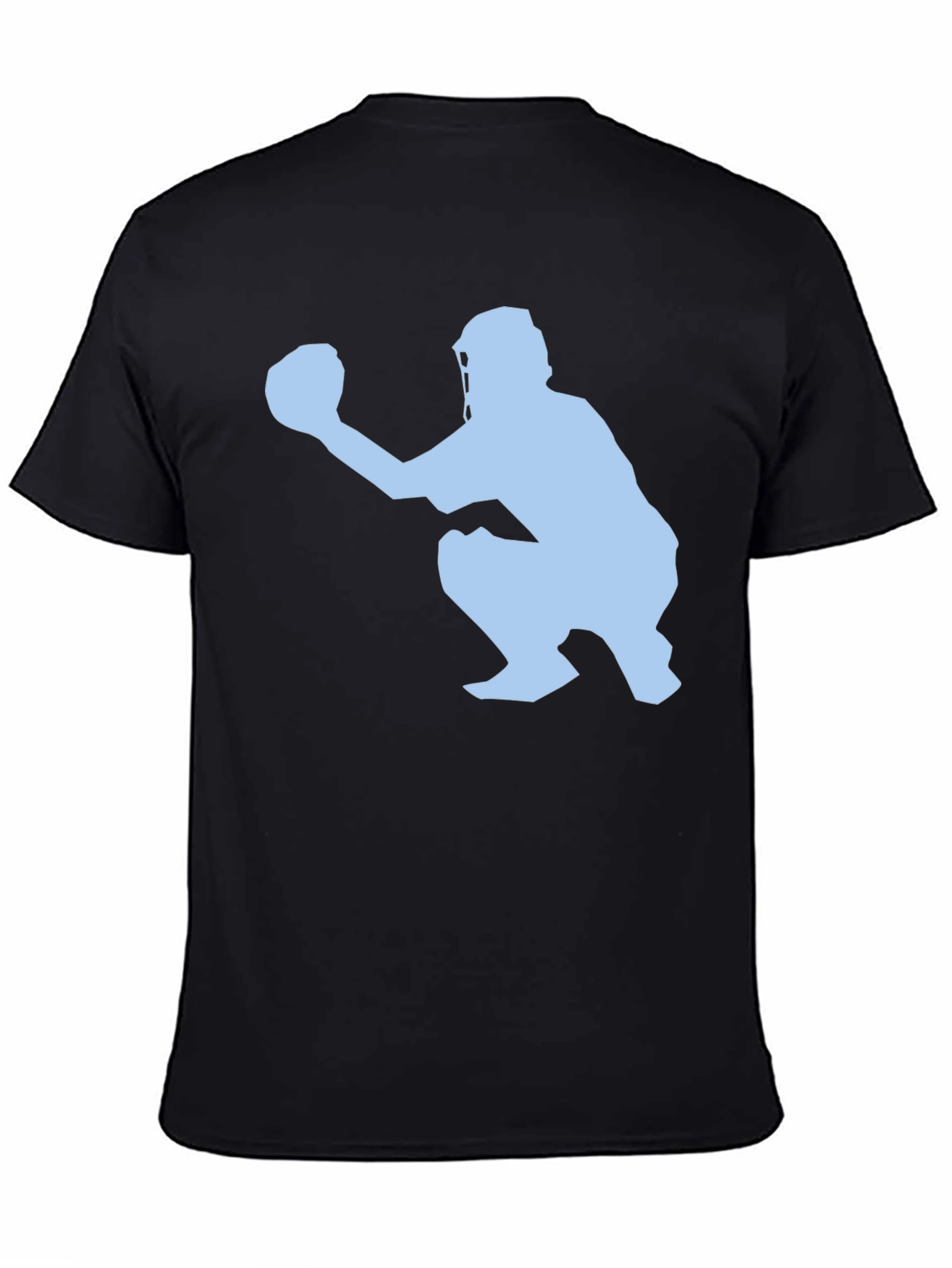 Black Baseball Catcher Graphic Tee - Black view 4