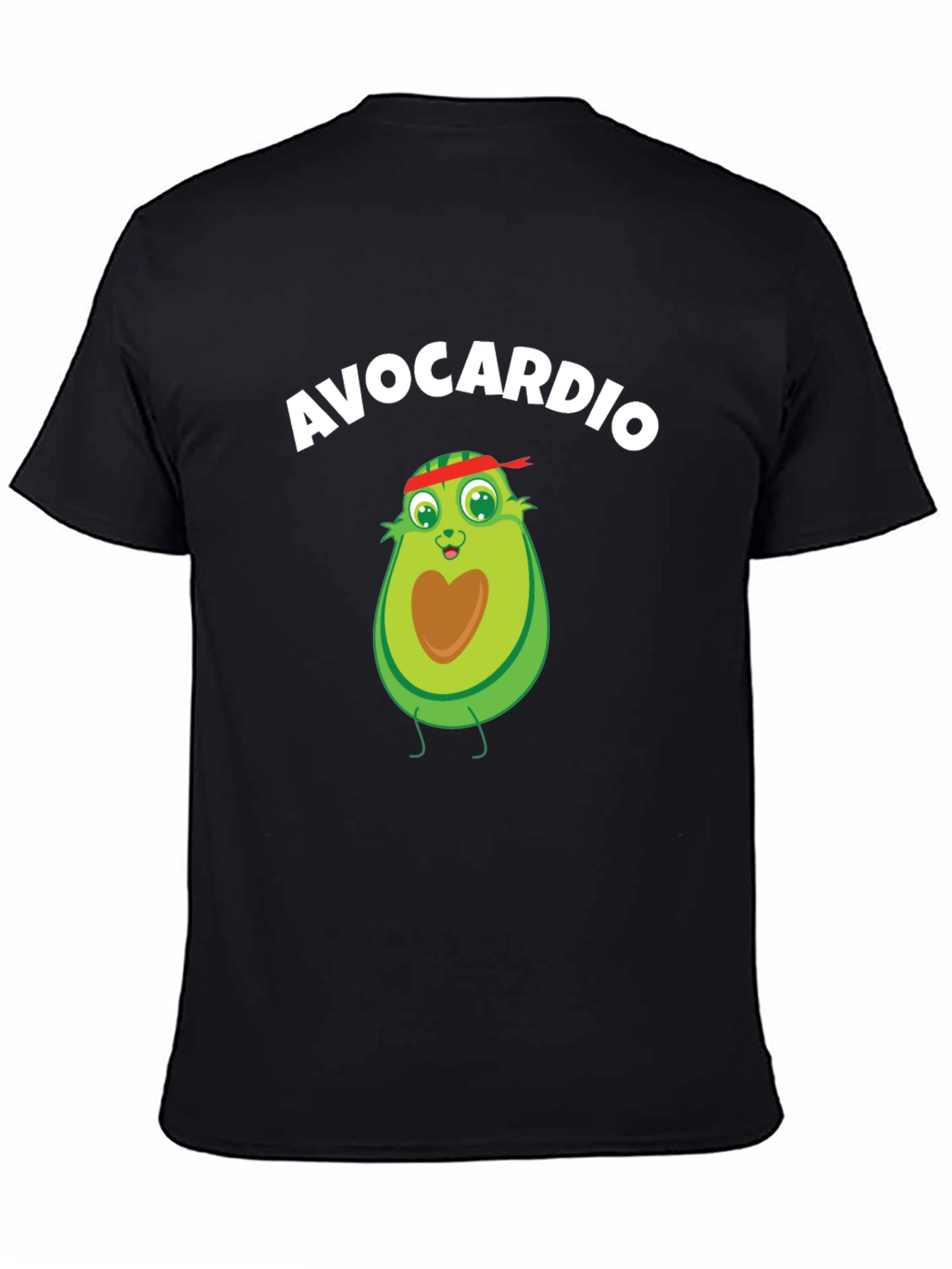Black Avocardio Workout T-Shirt - Funny Avocado Gym Tee view 4