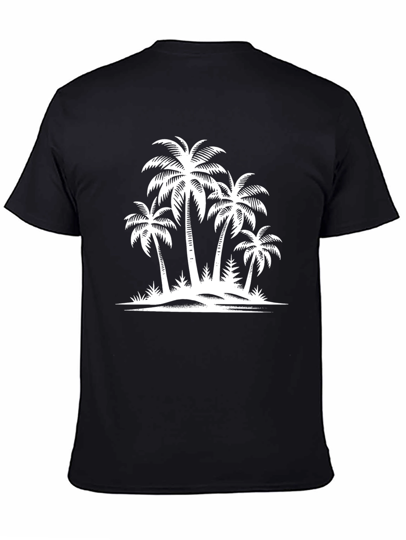 Black Palm Tree Graphic Black T-Shirt view 4