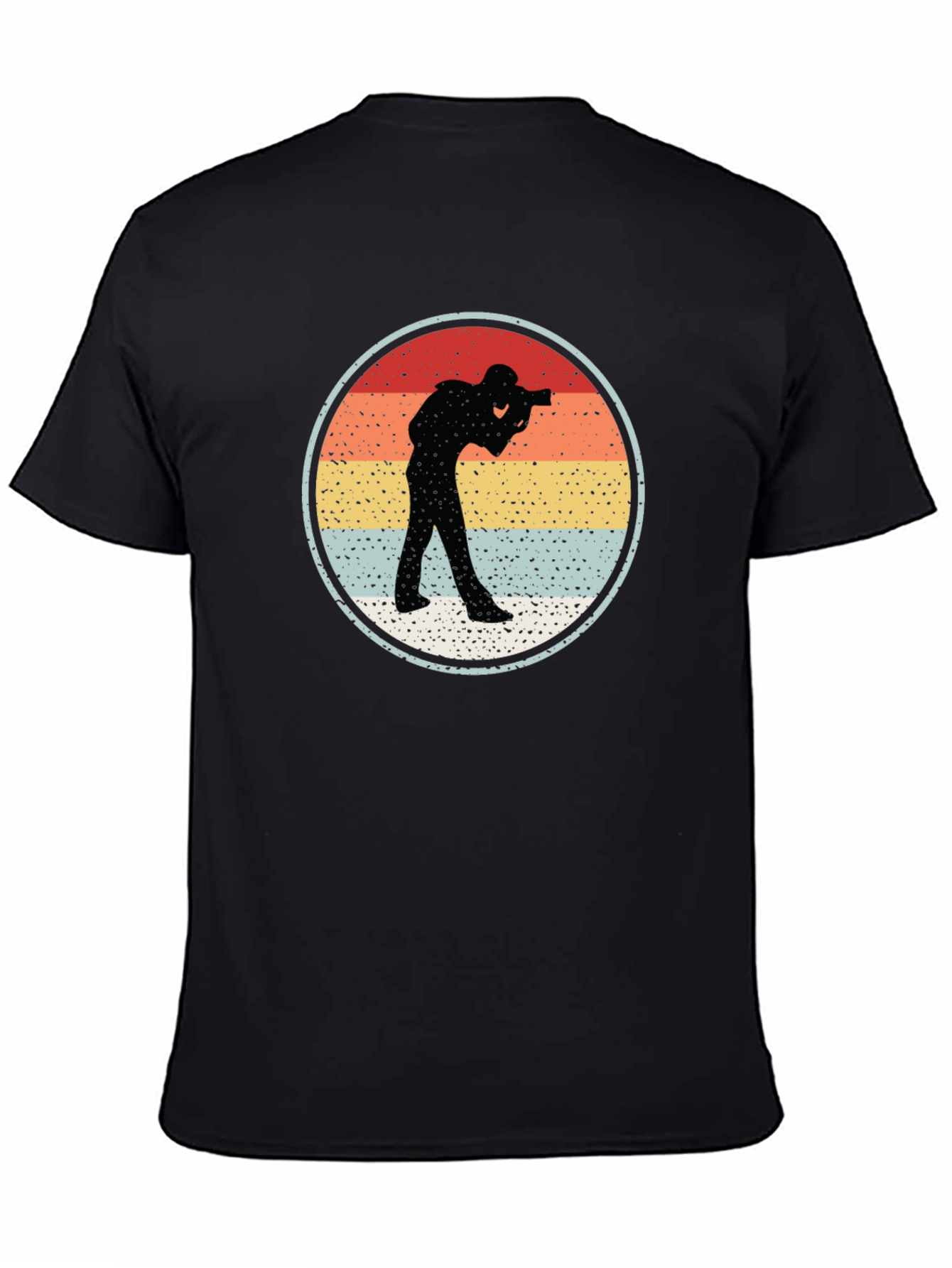 Black Vintage Photographer Silhouette T-Shirt view 4