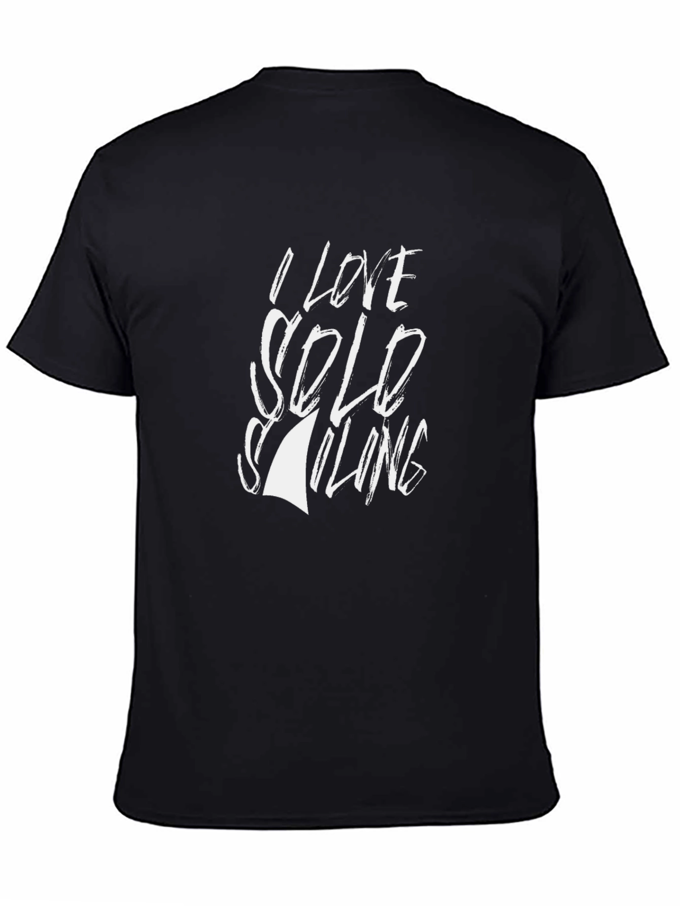 Black I Love Solo Sailing Black T-Shirt view 4