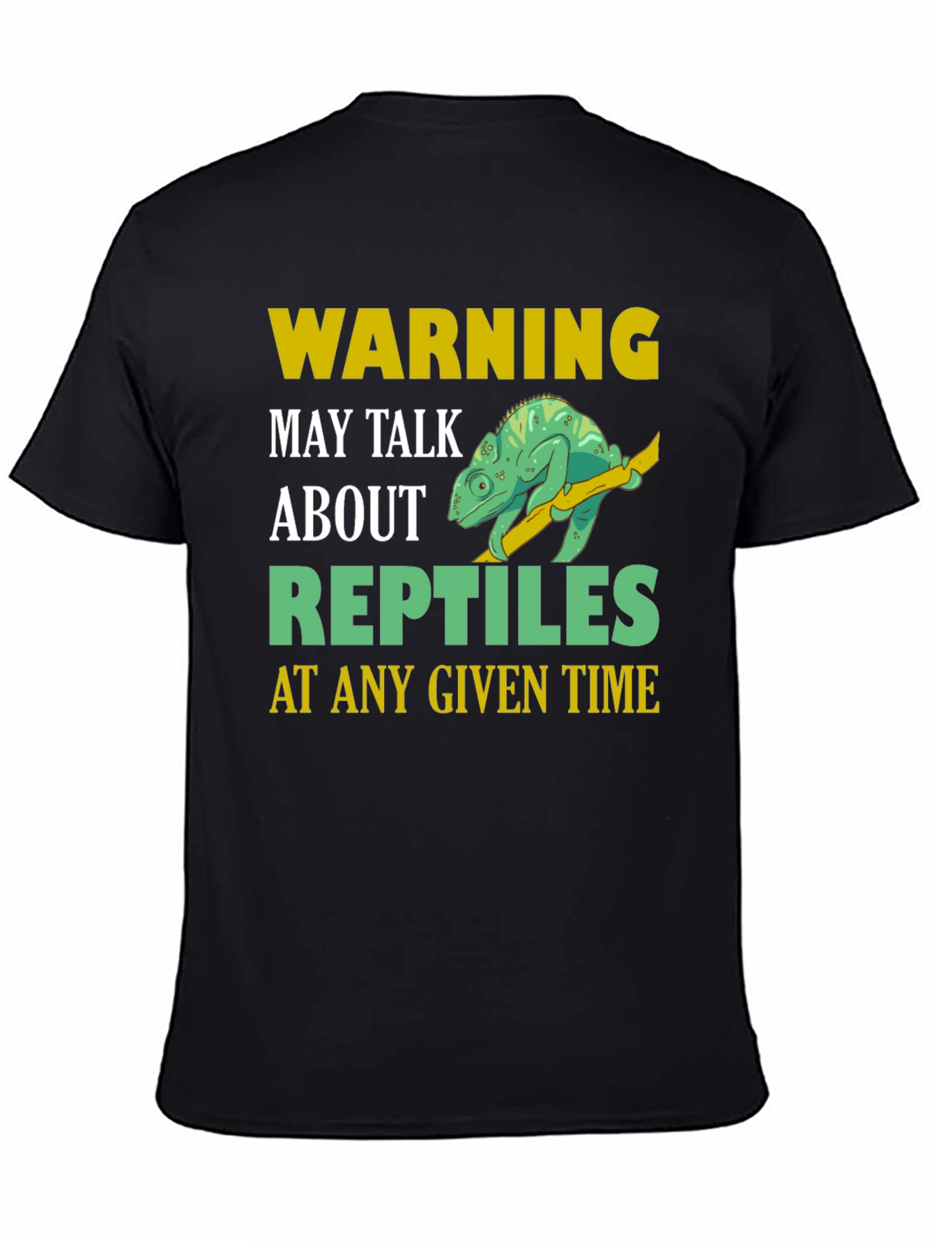 Black Warning May Talk About Reptiles T-Shirt view 4