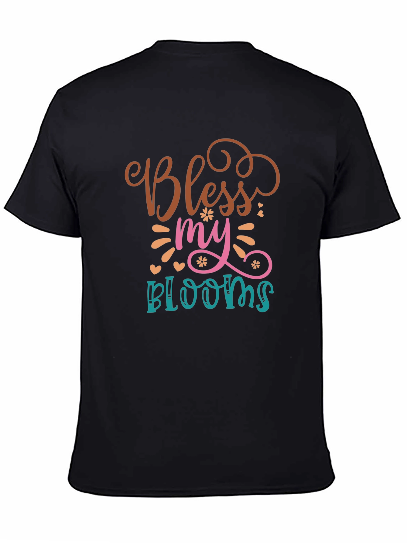 Black Bless My Blooms T-Shirt - Graphic Tee view 4