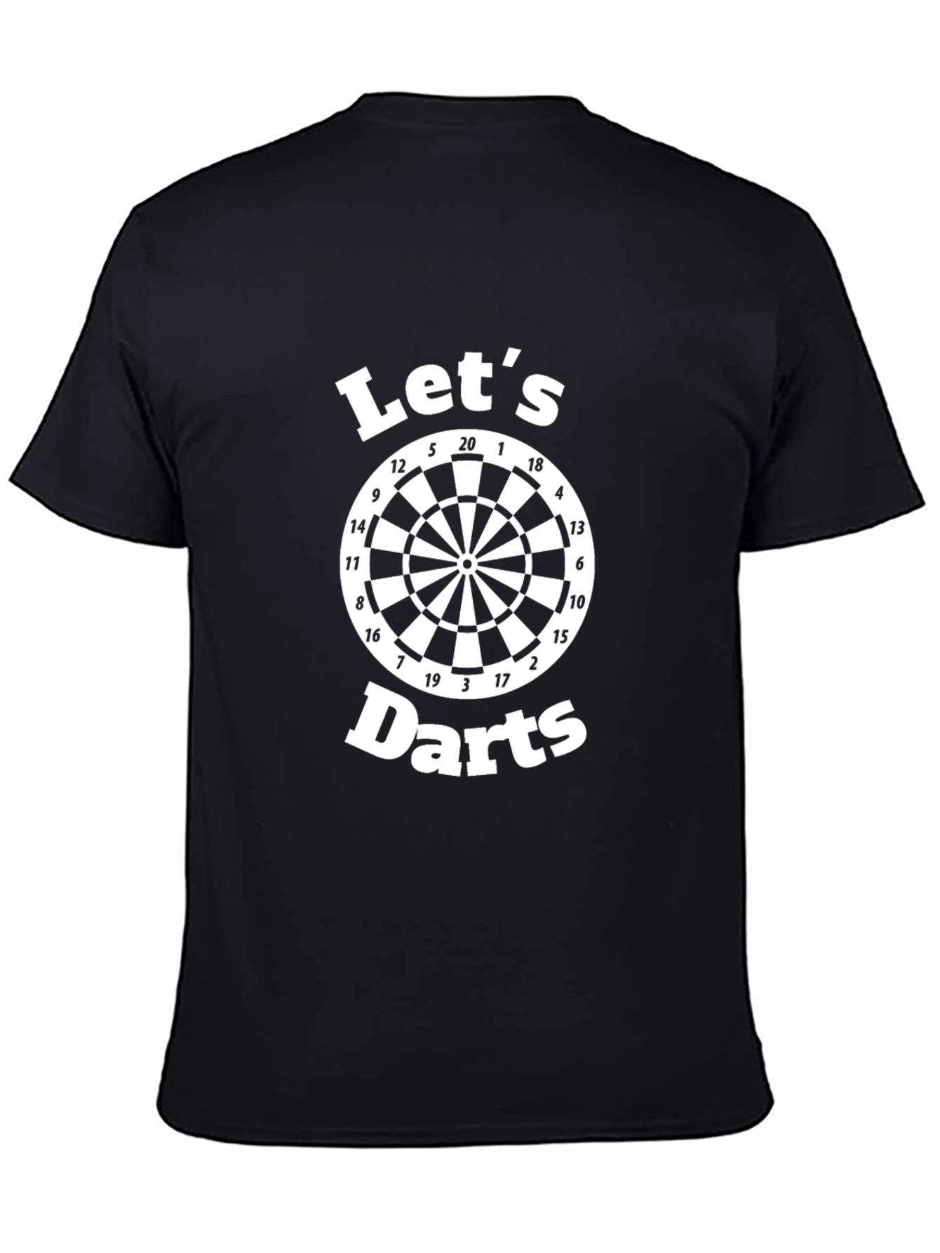 Black Men's Let's Darts Graphic T-Shirt - Black view 4