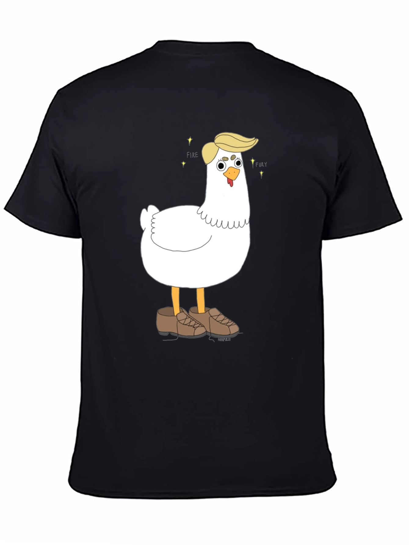 Black Fire & Fury Chicken T-Shirt view 4