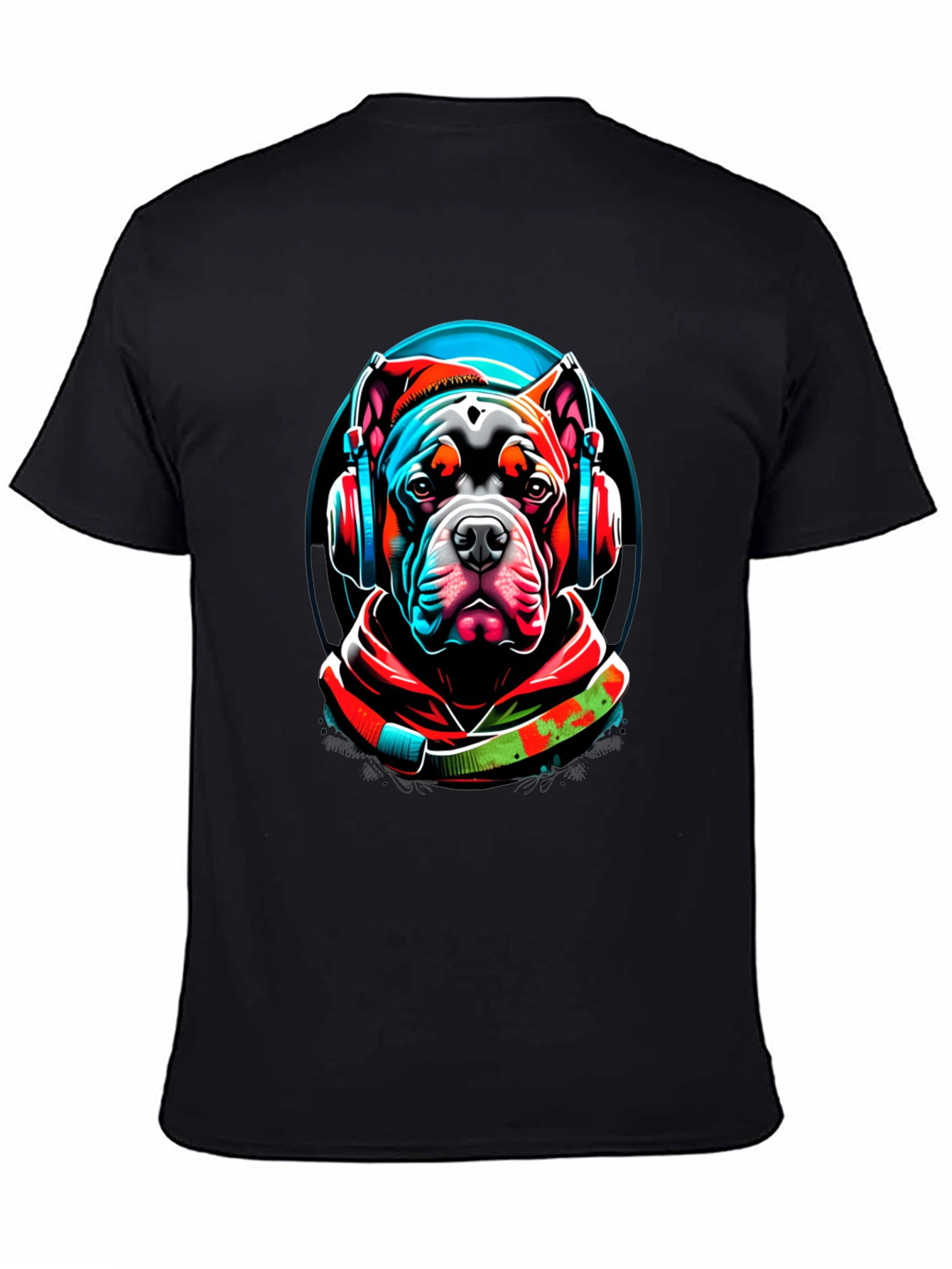 Black Dog DJ Graphic T-Shirt - Cool Canine Style view 4