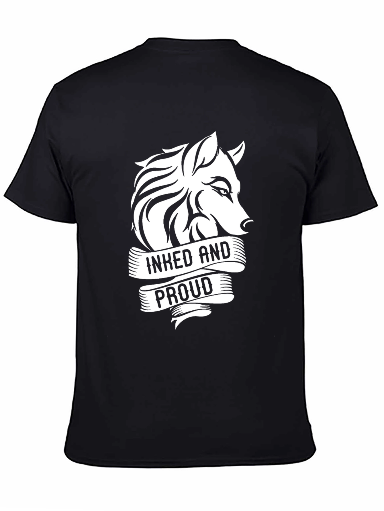 Black Inked and Proud Wolf Graphic Tee view 4