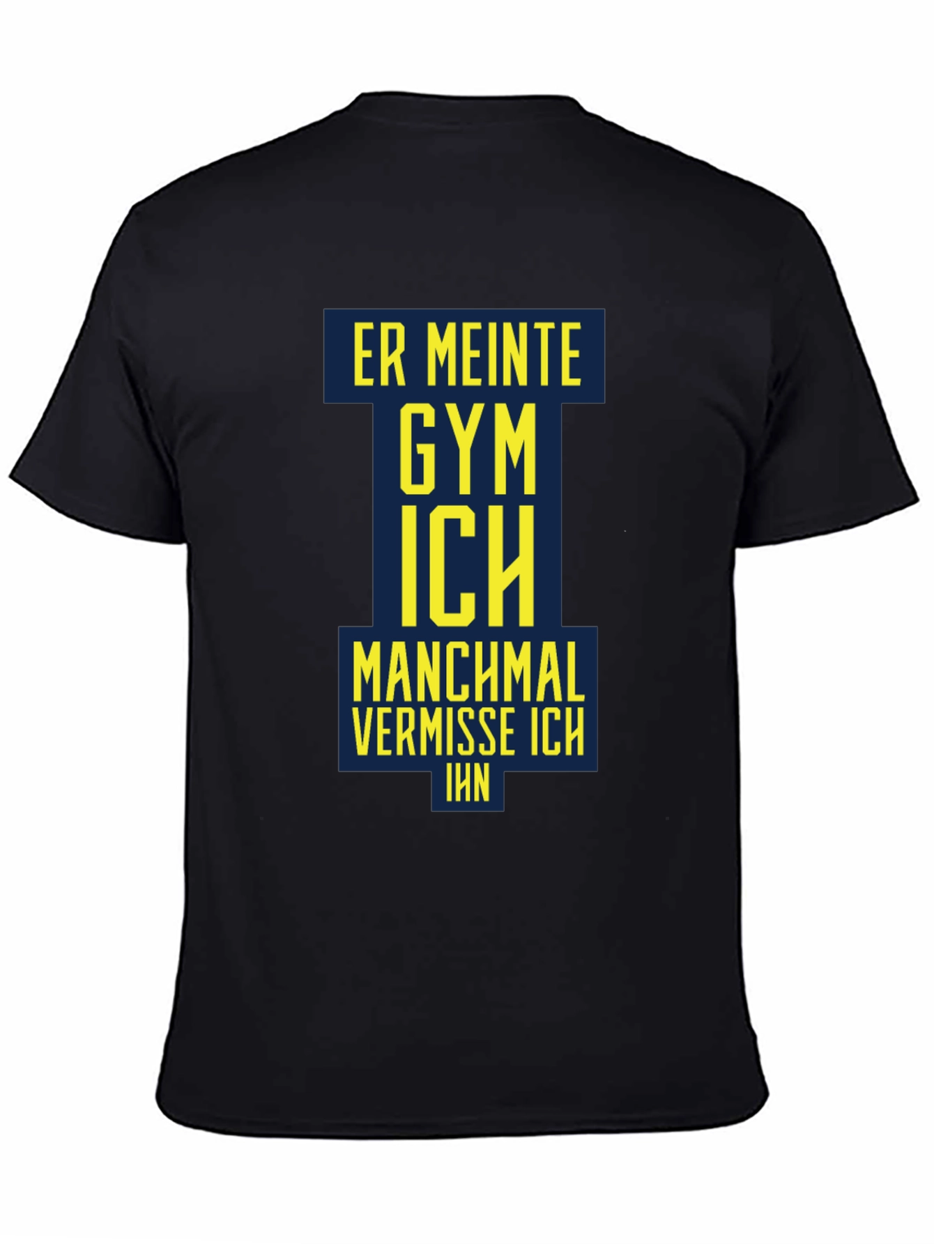 Black Men's Black Graphic T-Shirt - Gym Humor view 4