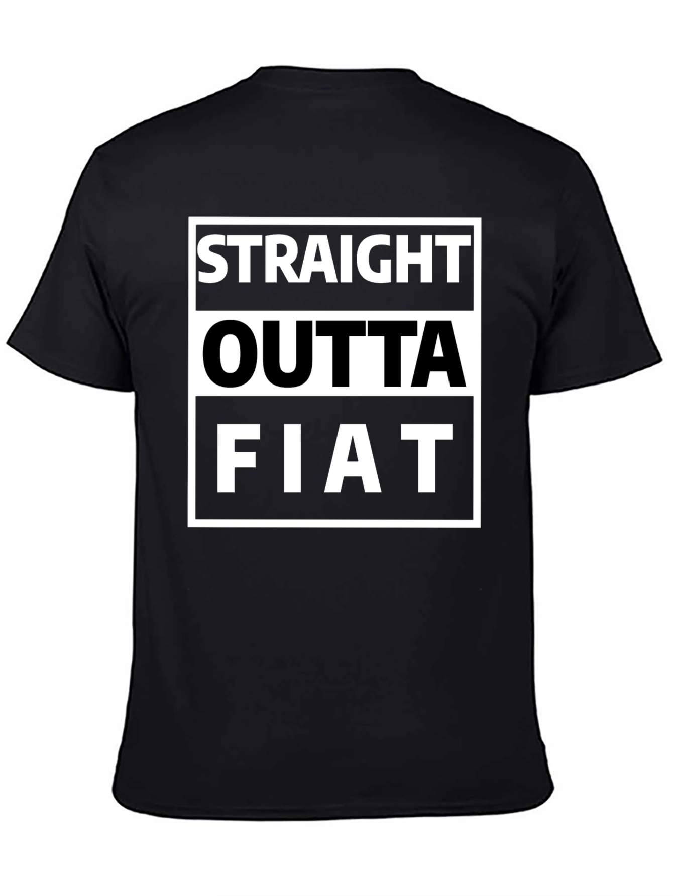 Black Straight Outta Fiat Funny Graphic Tee view 4