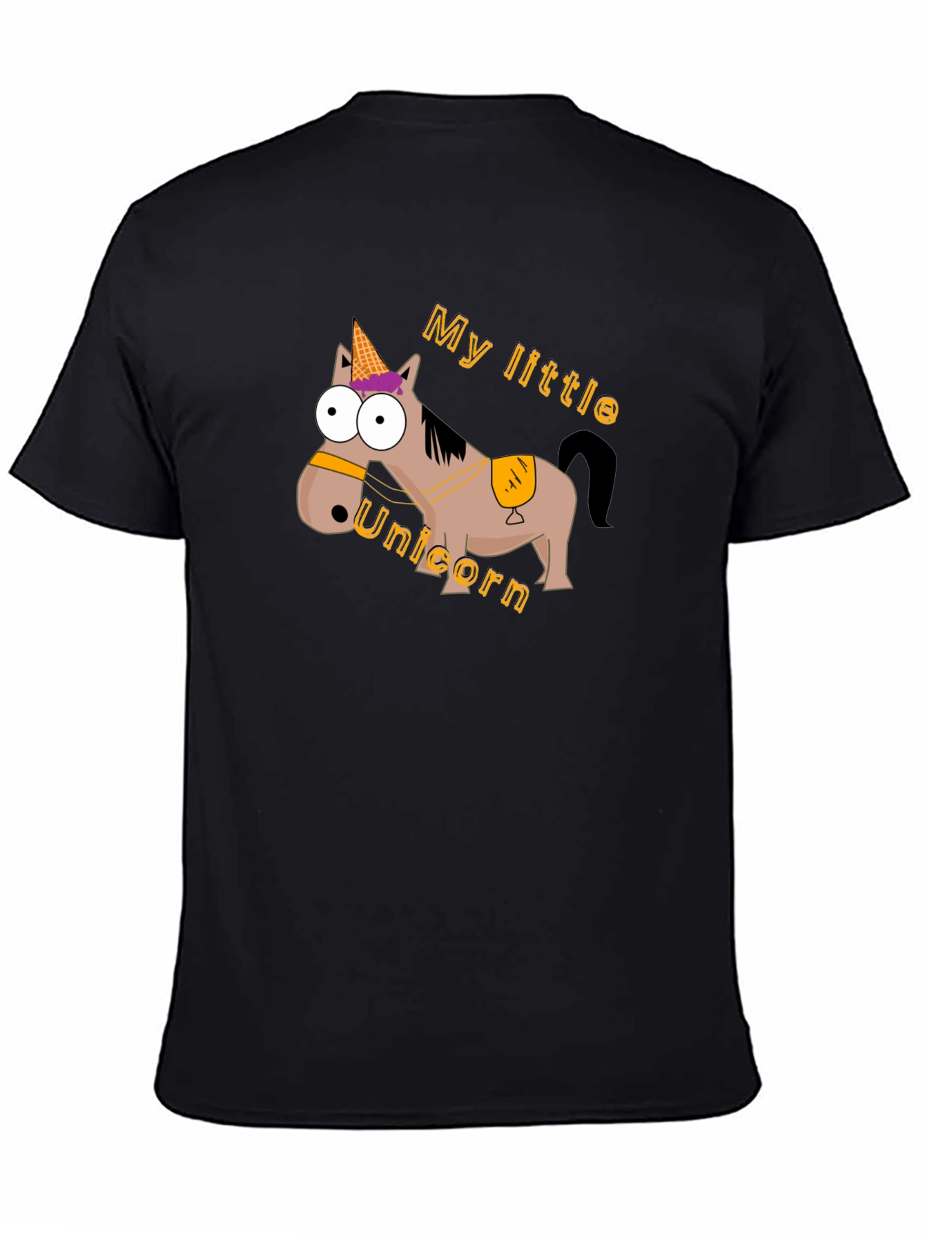 Black My Little Unicorn T-Shirt - Funny Cartoon Tee view 4