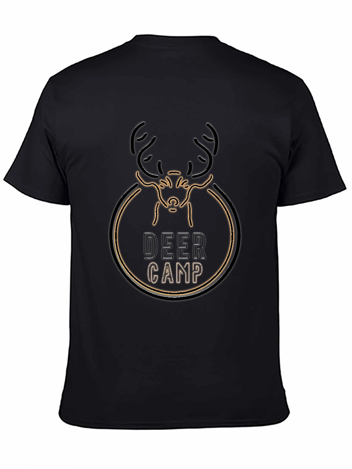 Black Deer Camp Graphic T-Shirt - Black Crew Neck Tee view 4