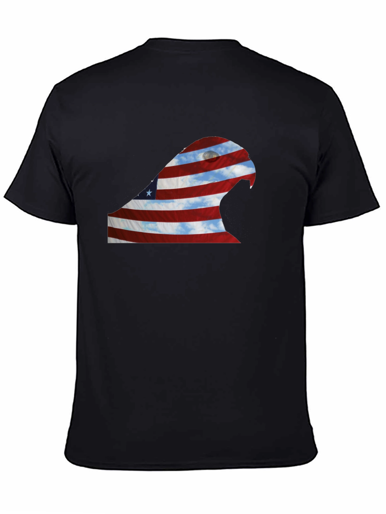 Black American Flag Eagle Graphic Tee view 4