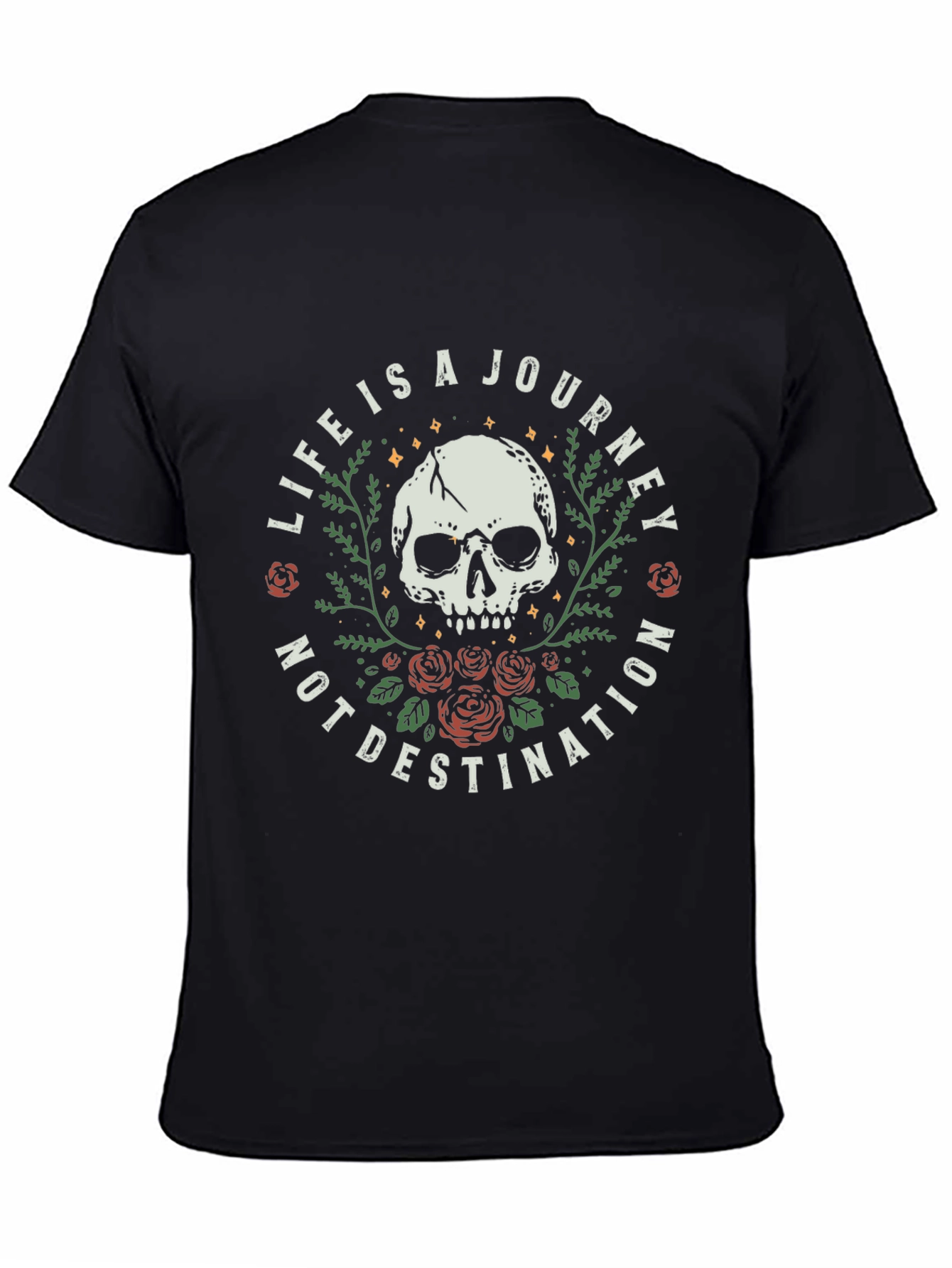 Black Skull Journey Tee - Life is a Journey T-Shirt view 4